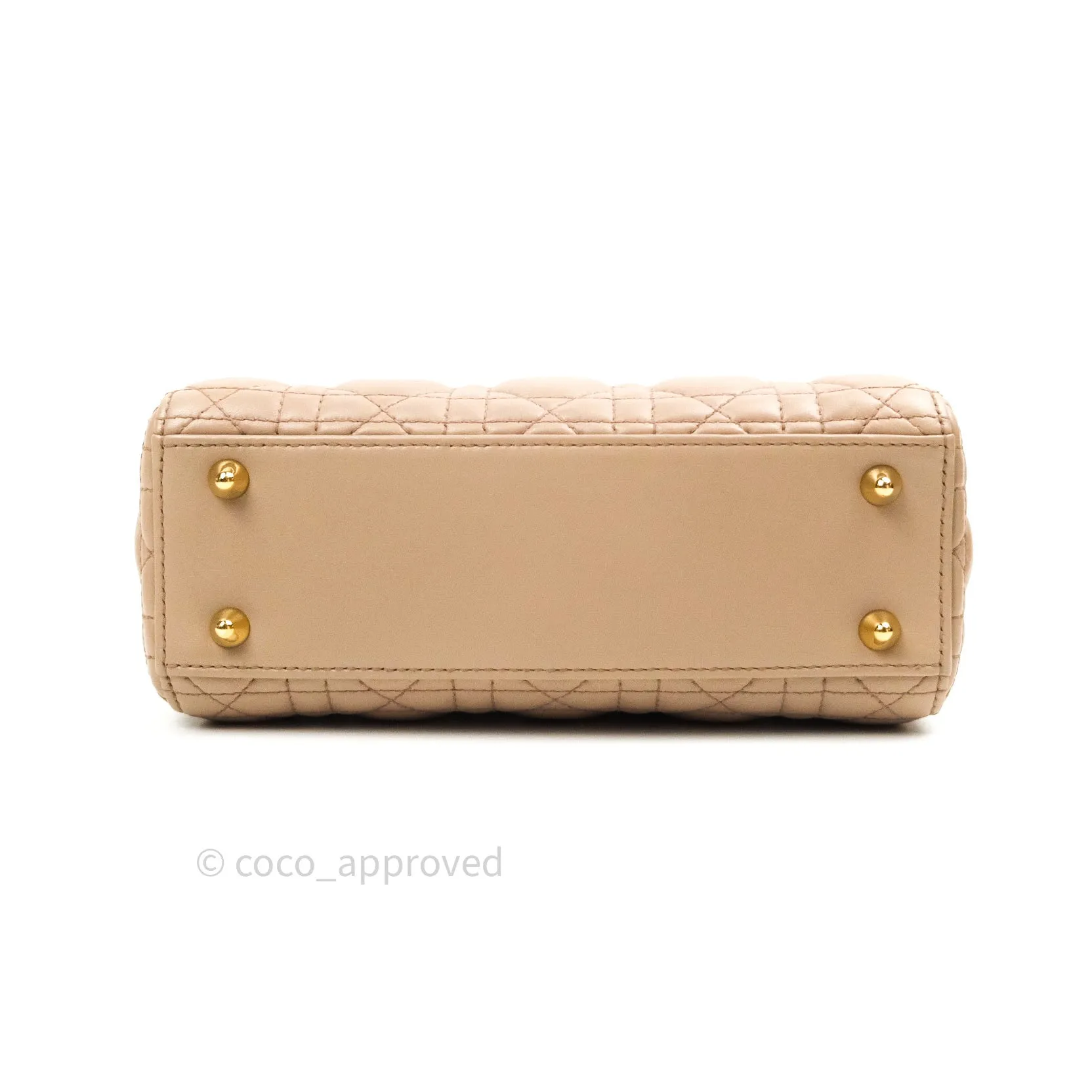 Christian Dior Lambskin My ABCDior Lady Dior Beige Gold Hardware