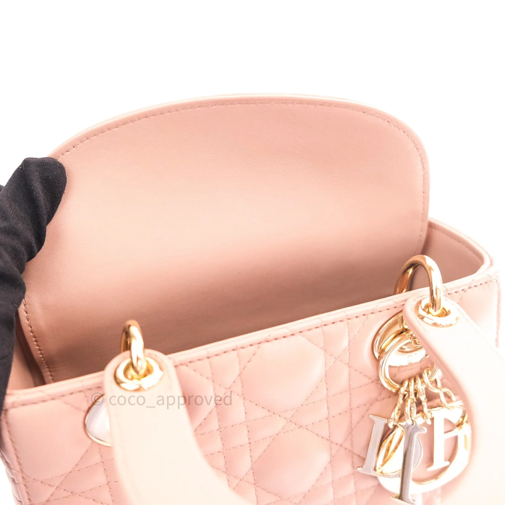 Christian Dior Lambskin My ABCDior Lady Dior Beige Gold Hardware