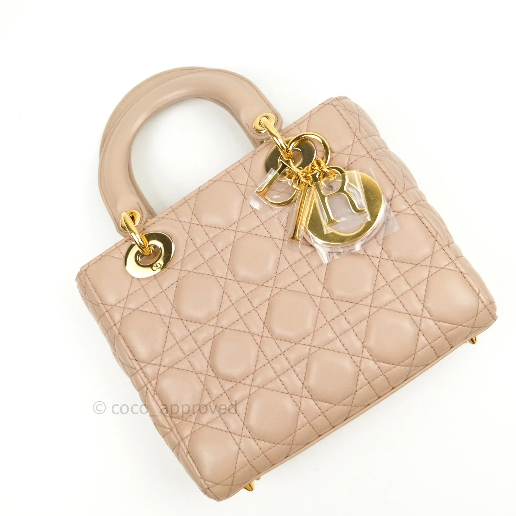 Christian Dior Lambskin My ABCDior Lady Dior Beige Gold Hardware