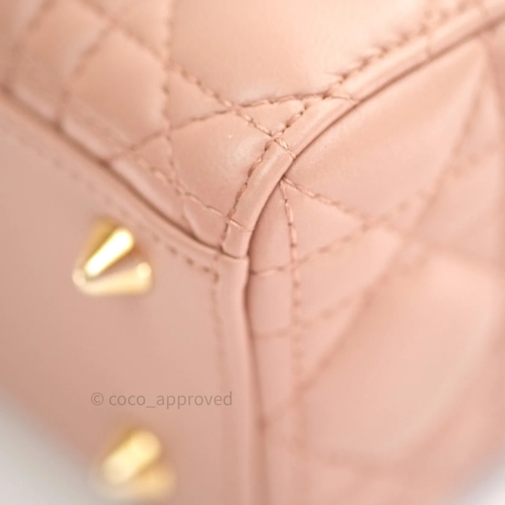 Christian Dior Lambskin My ABCDior Lady Dior Beige Gold Hardware