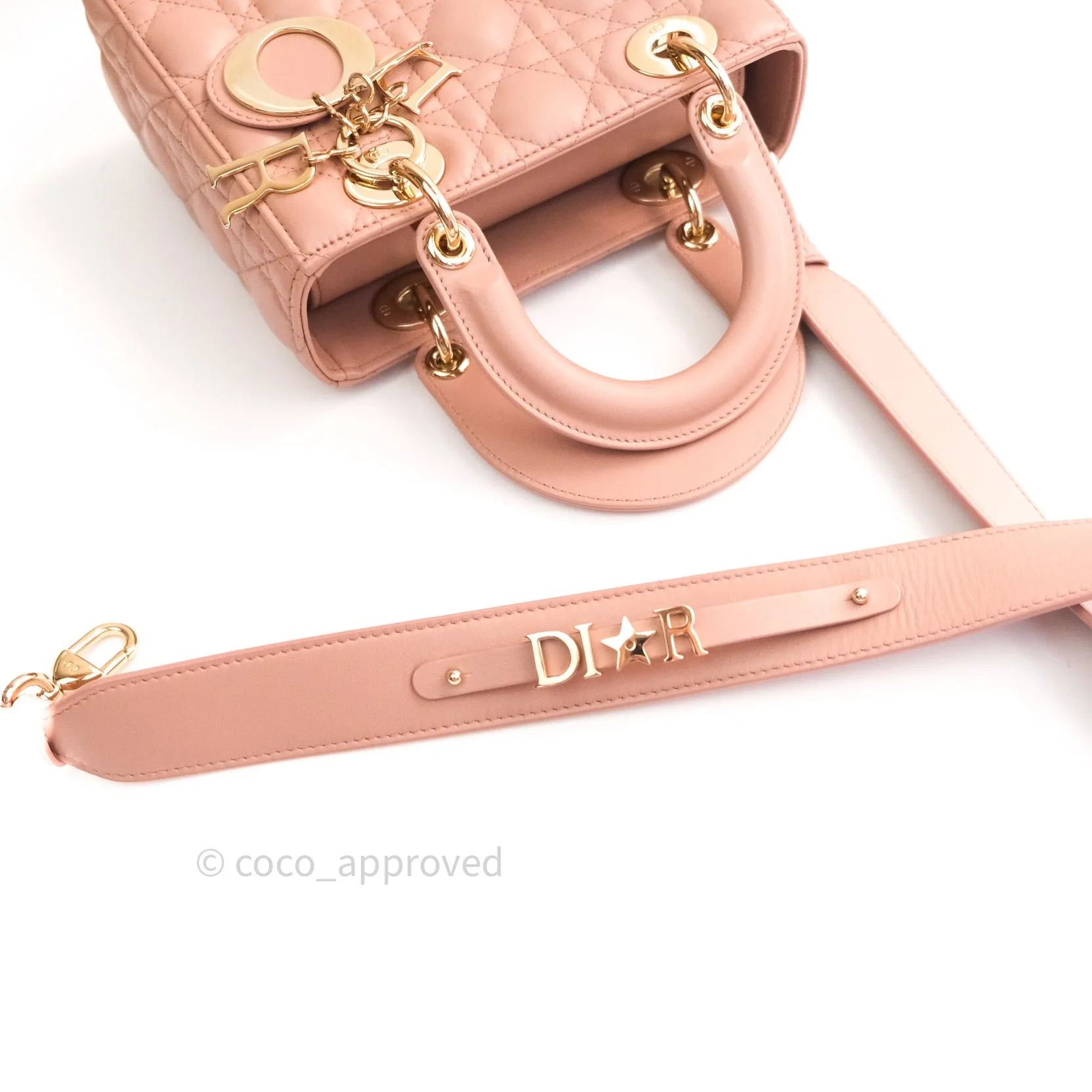 Christian Dior Lambskin My ABCDior Lady Dior Beige Gold Hardware
