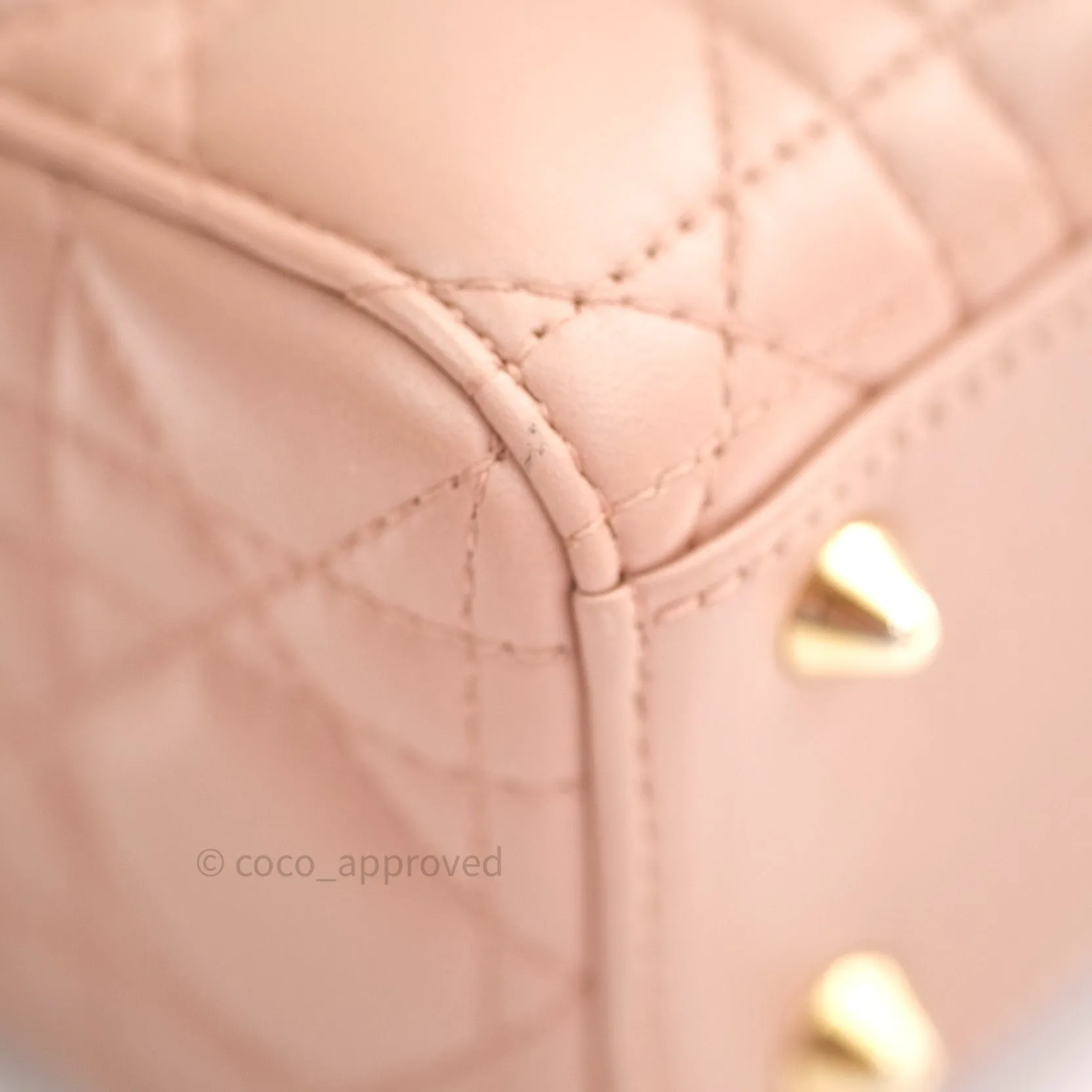 Christian Dior Lambskin My ABCDior Lady Dior Beige Gold Hardware