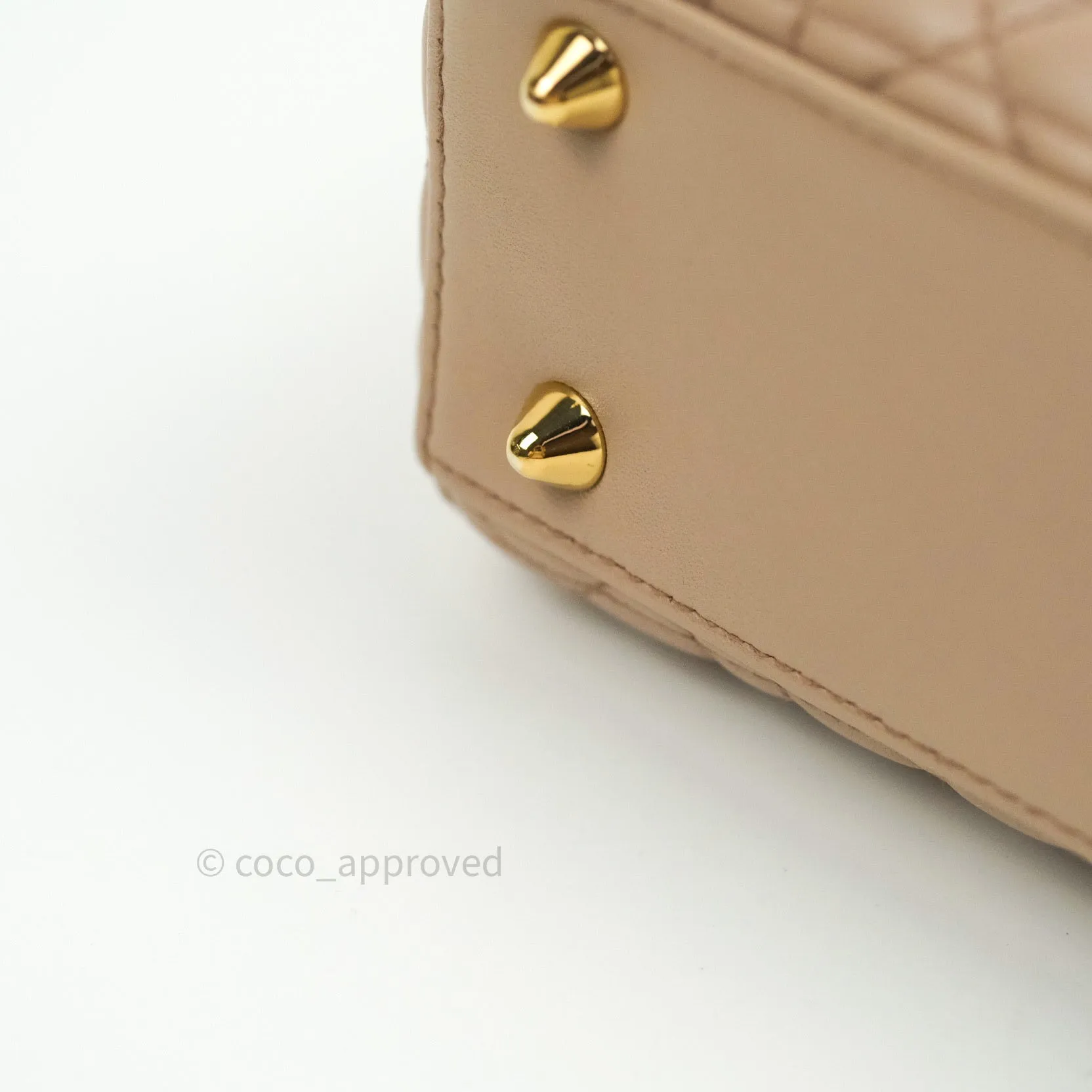 Christian Dior Lambskin My ABCDior Lady Dior Beige Gold Hardware