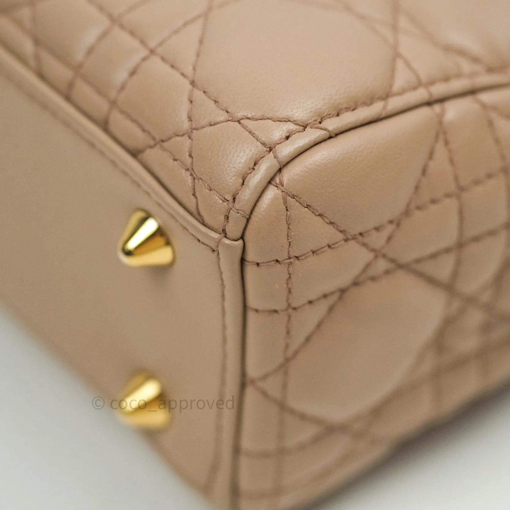 Christian Dior Lambskin My ABCDior Lady Dior Beige Gold Hardware