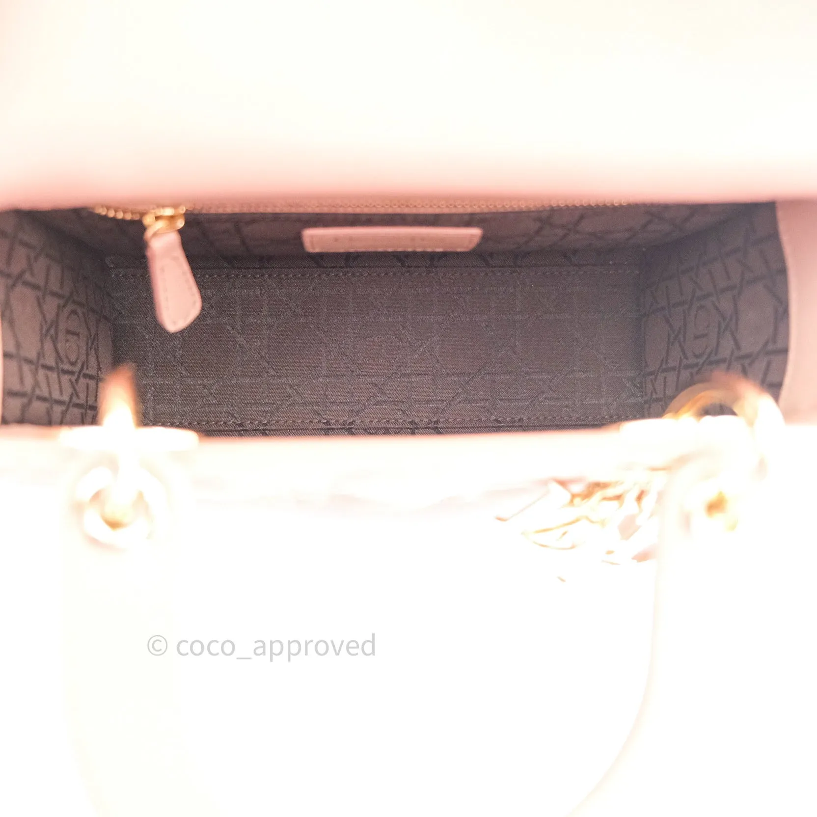 Christian Dior Lambskin My ABCDior Lady Dior Beige Gold Hardware