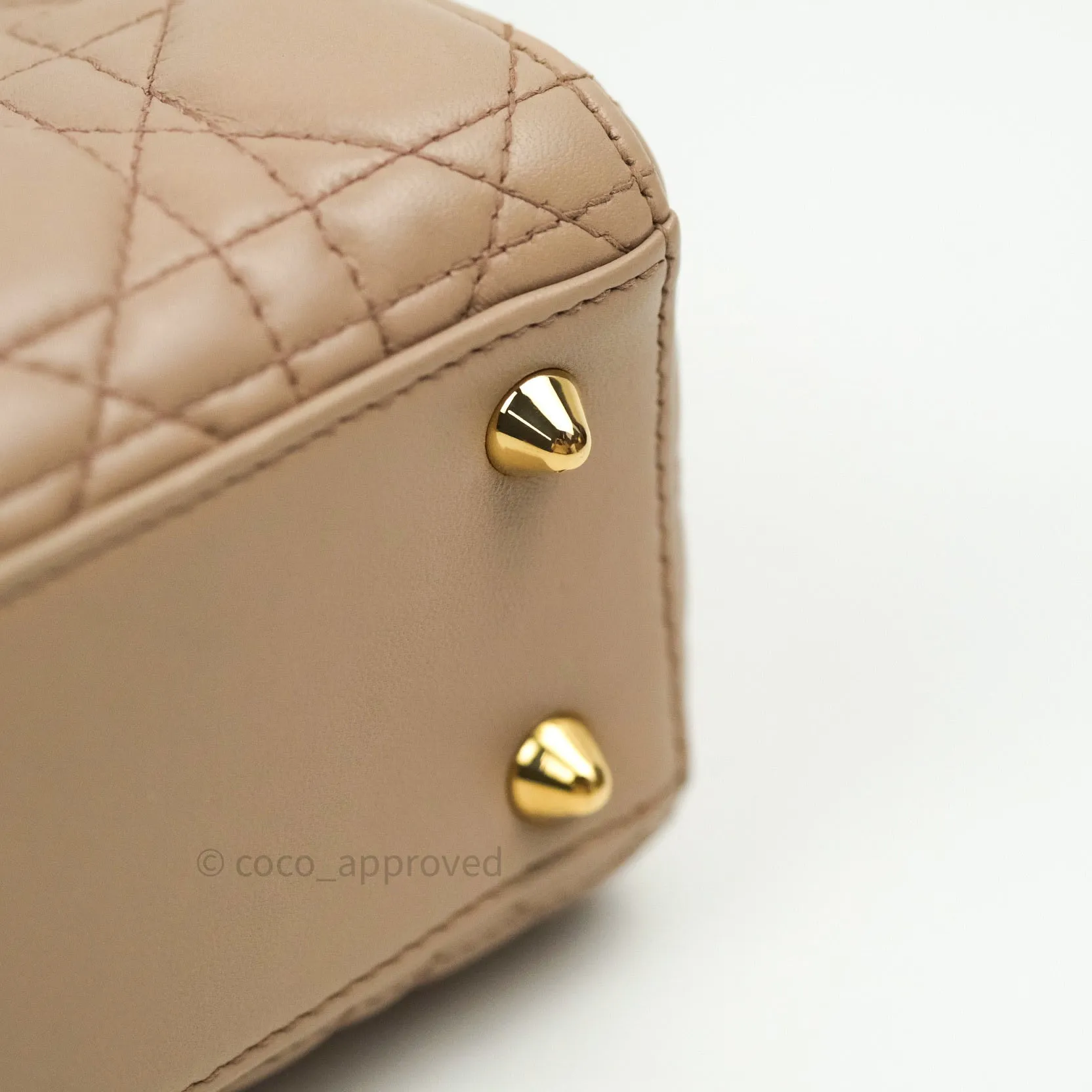 Christian Dior Lambskin My ABCDior Lady Dior Beige Gold Hardware