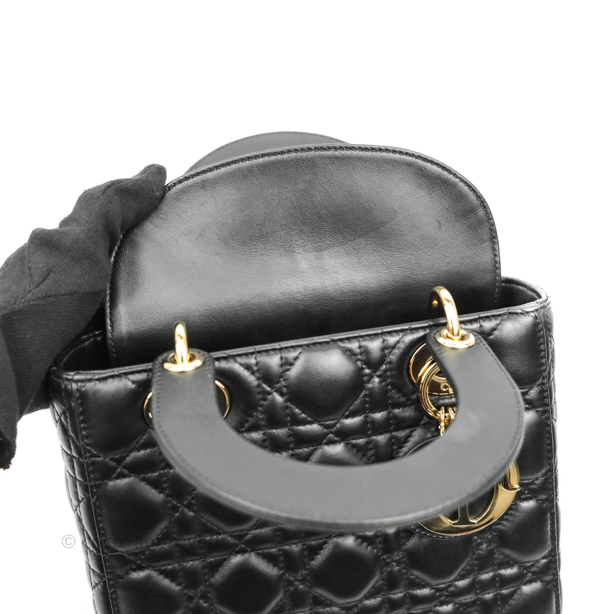 Christian Dior Lambskin My ABCDior Lady Dior Black Gold Hardware