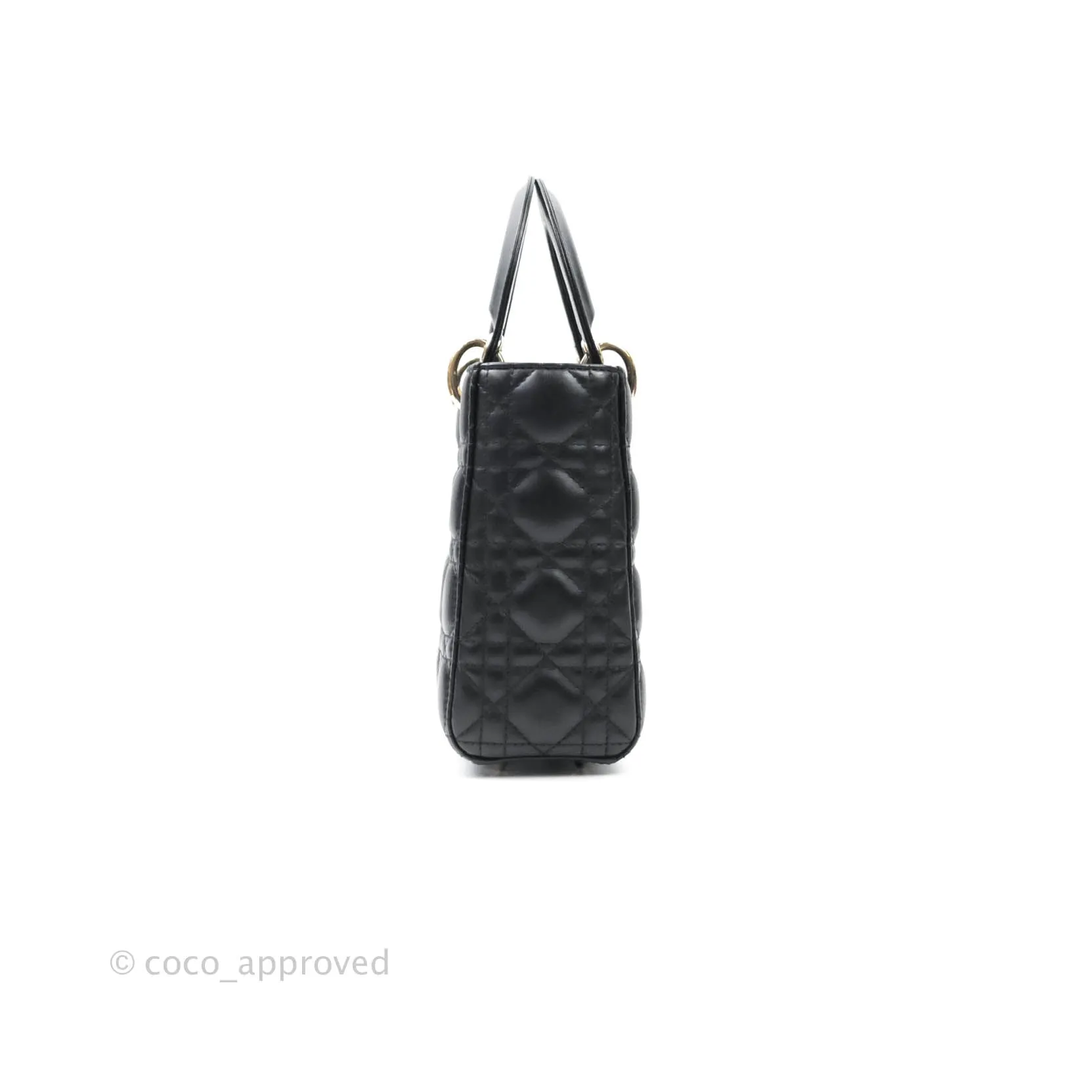 Christian Dior Lambskin My ABCDior Lady Dior Black Gold Hardware