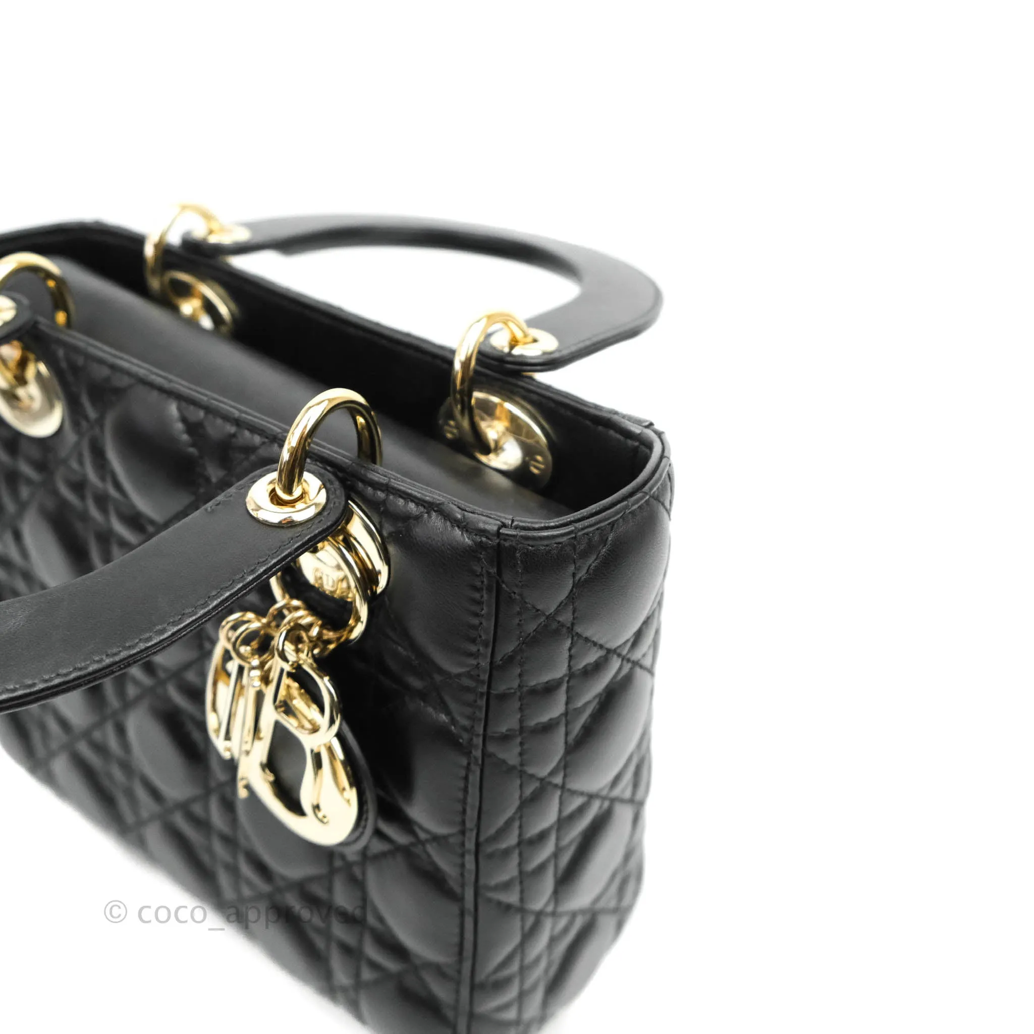 Christian Dior Lambskin My ABCDior Lady Dior Black Gold Hardware