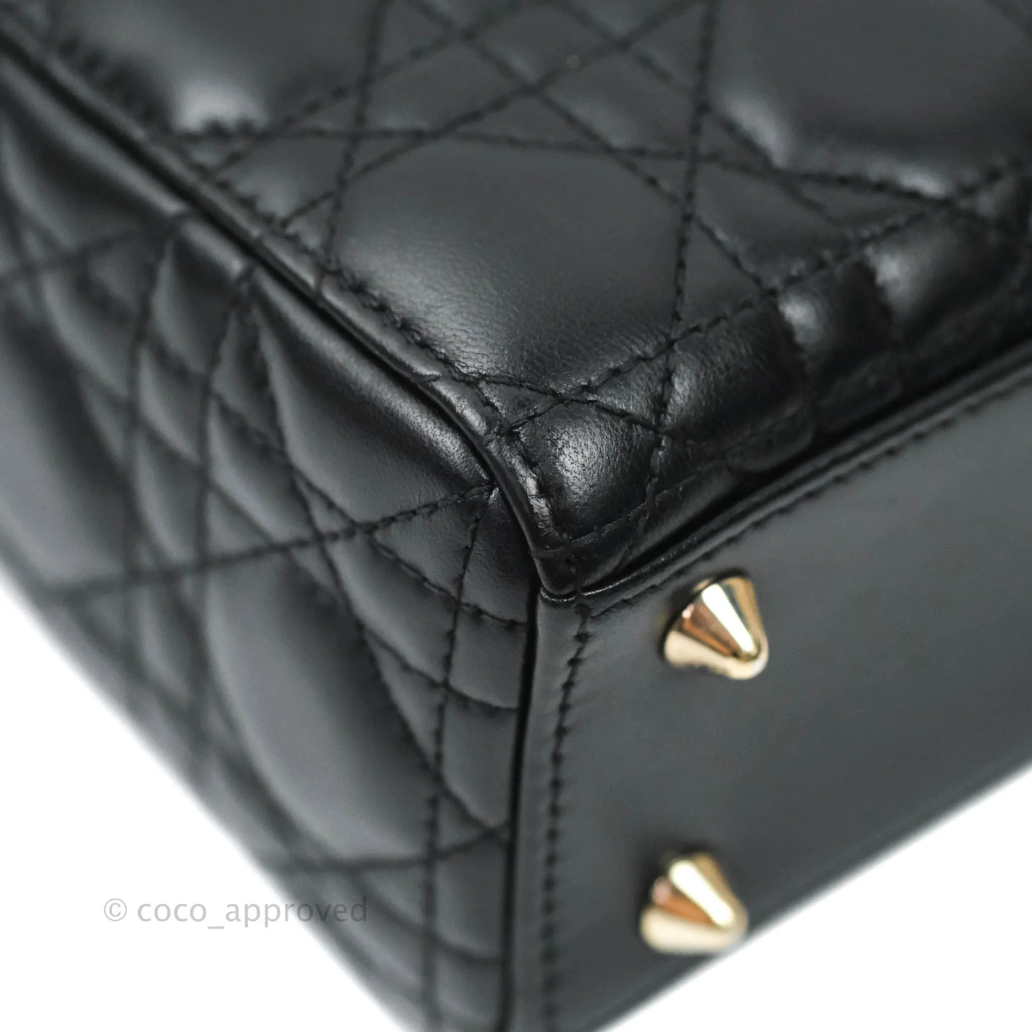 Christian Dior Lambskin My ABCDior Lady Dior Black Gold Hardware