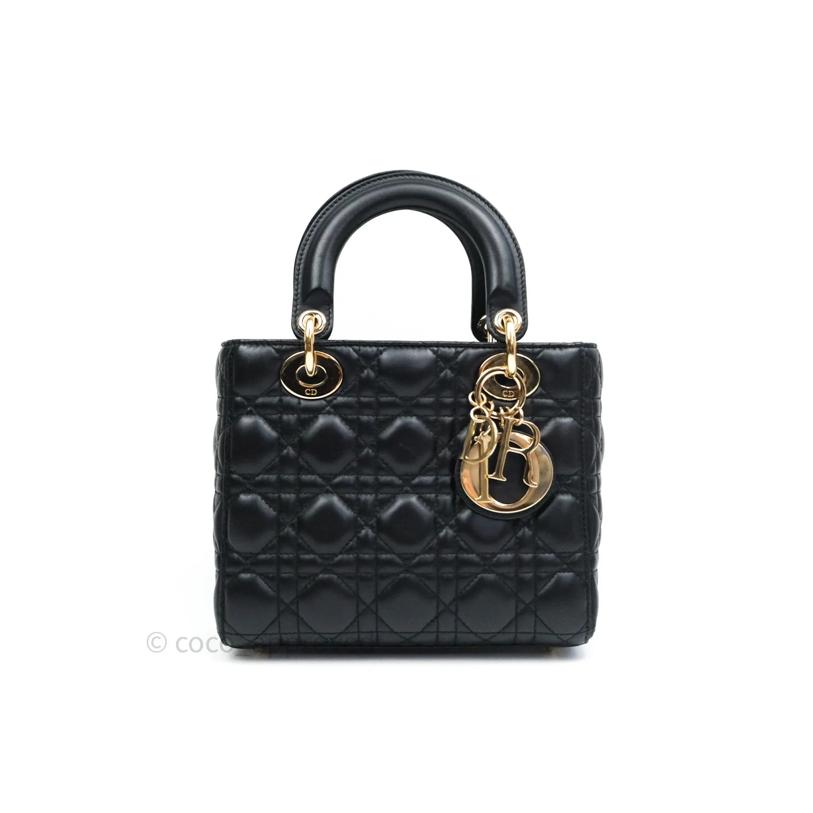 Christian Dior Lambskin My ABCDior Lady Dior Black Gold Hardware