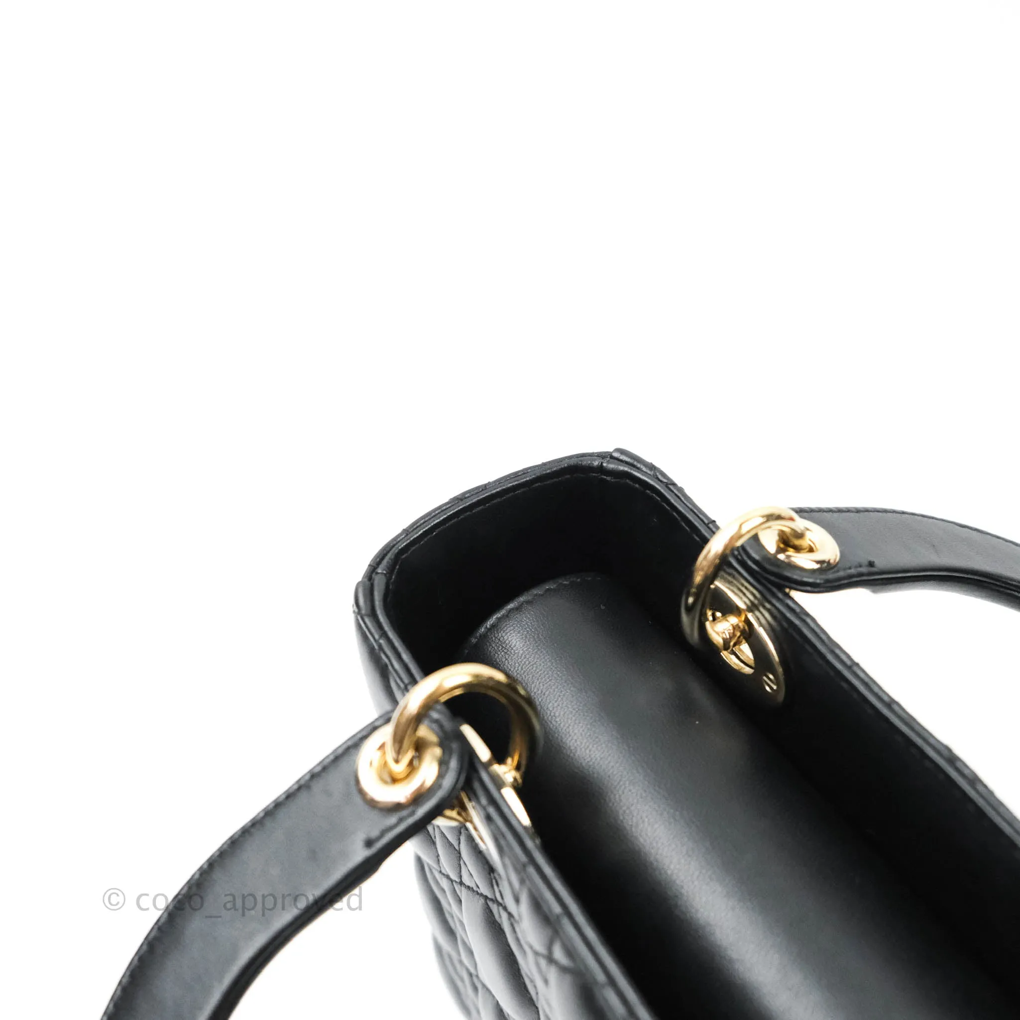 Christian Dior Lambskin My ABCDior Lady Dior Black Gold Hardware
