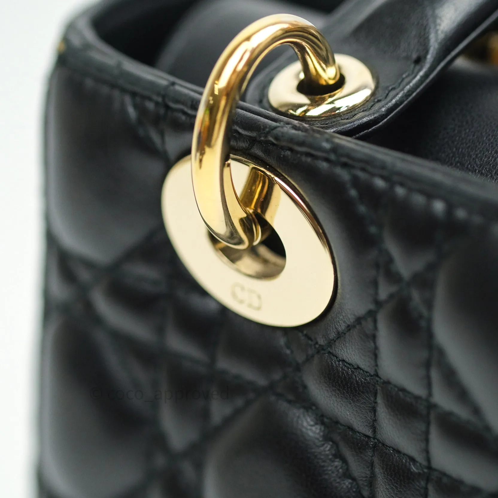 Christian Dior Lambskin My ABCDior Lady Dior Black Gold Hardware