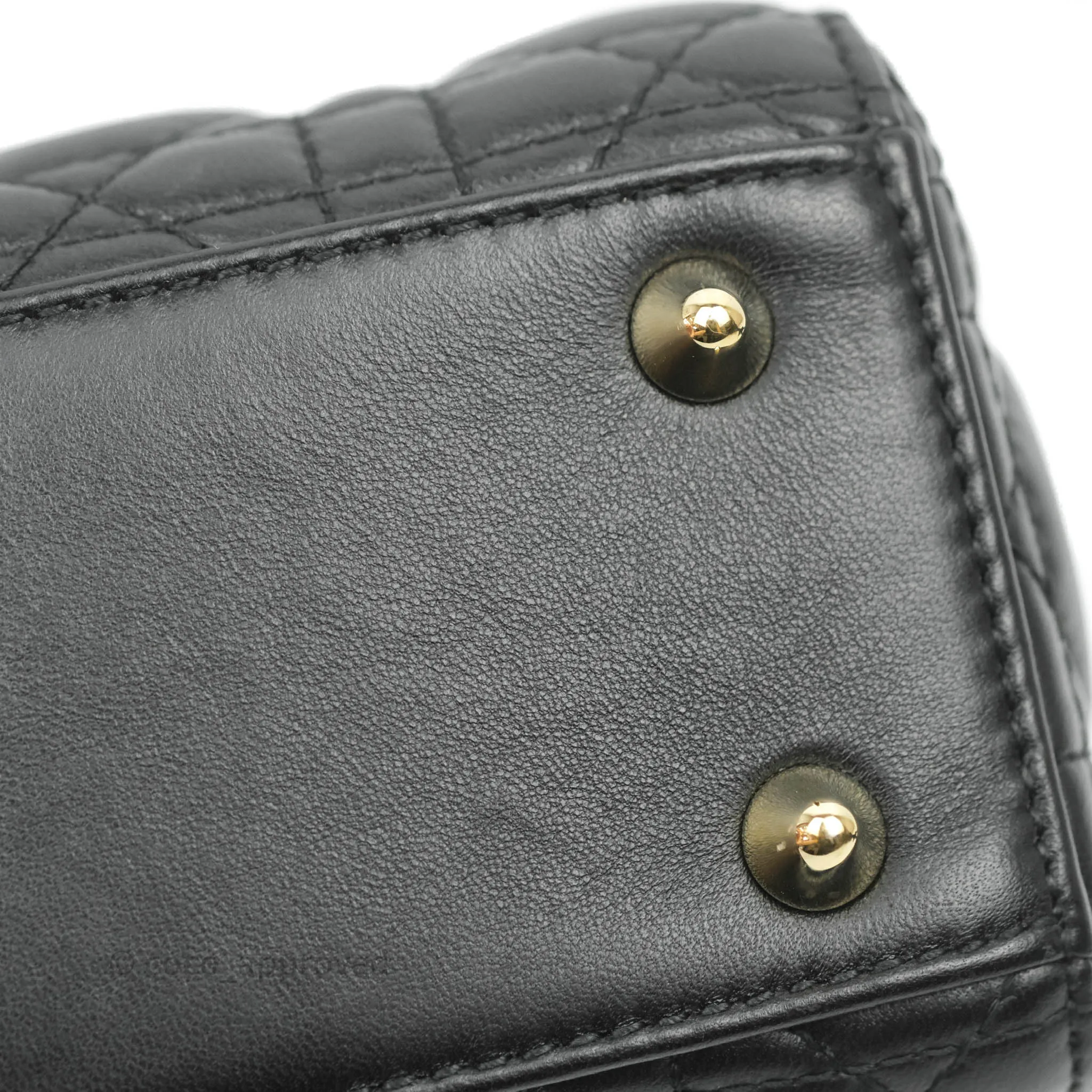 Christian Dior Lambskin My ABCDior Lady Dior Black Gold Hardware