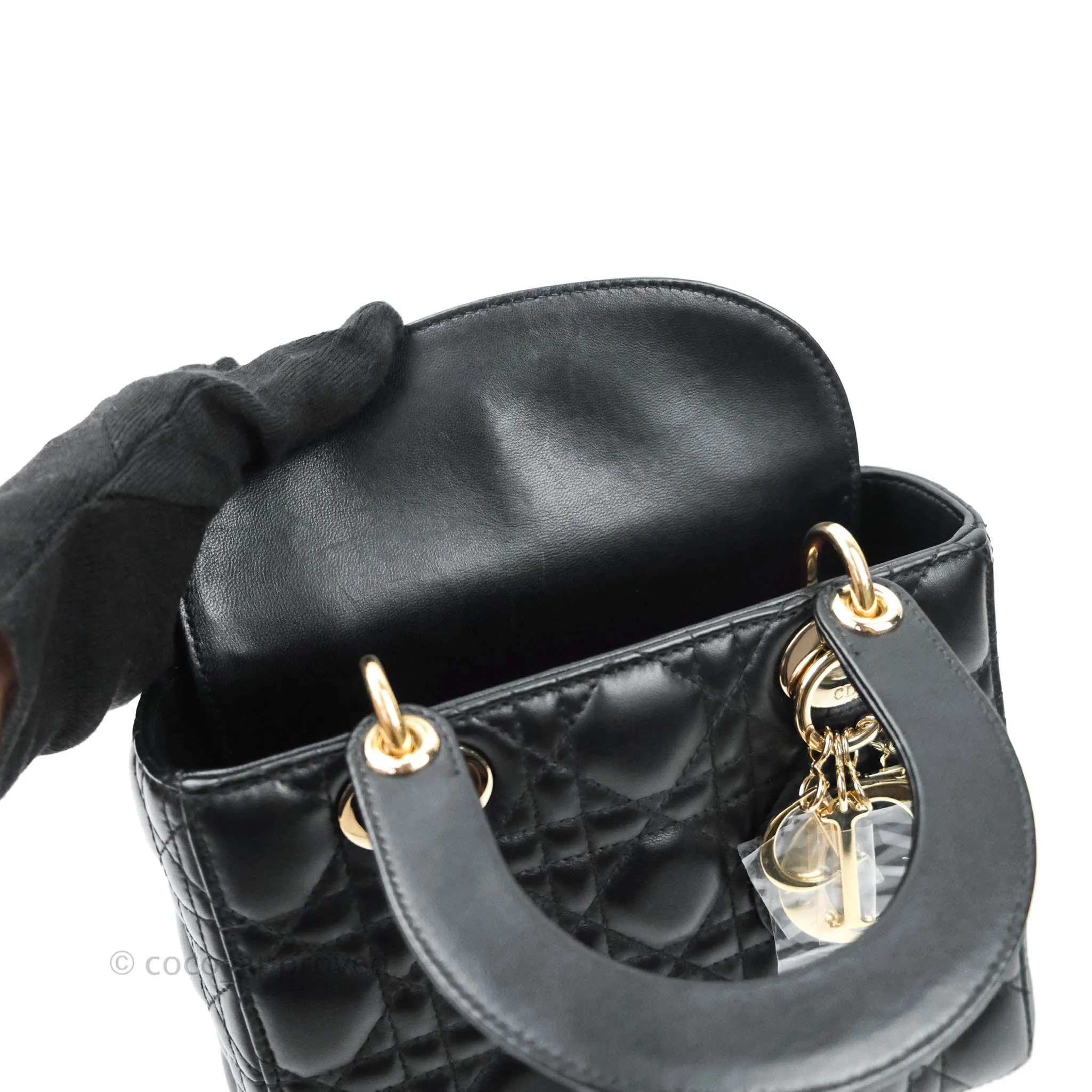 Christian Dior Lambskin My ABCDior Lady Dior Black Gold Hardware
