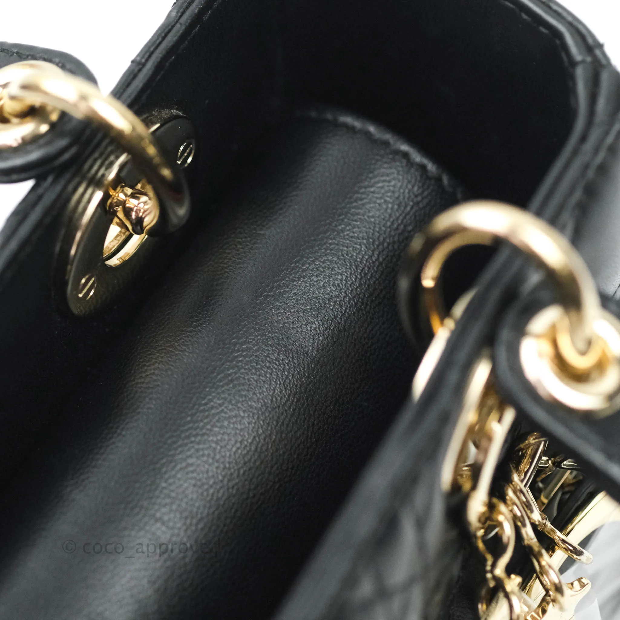 Christian Dior Lambskin My ABCDior Lady Dior Black Gold Hardware
