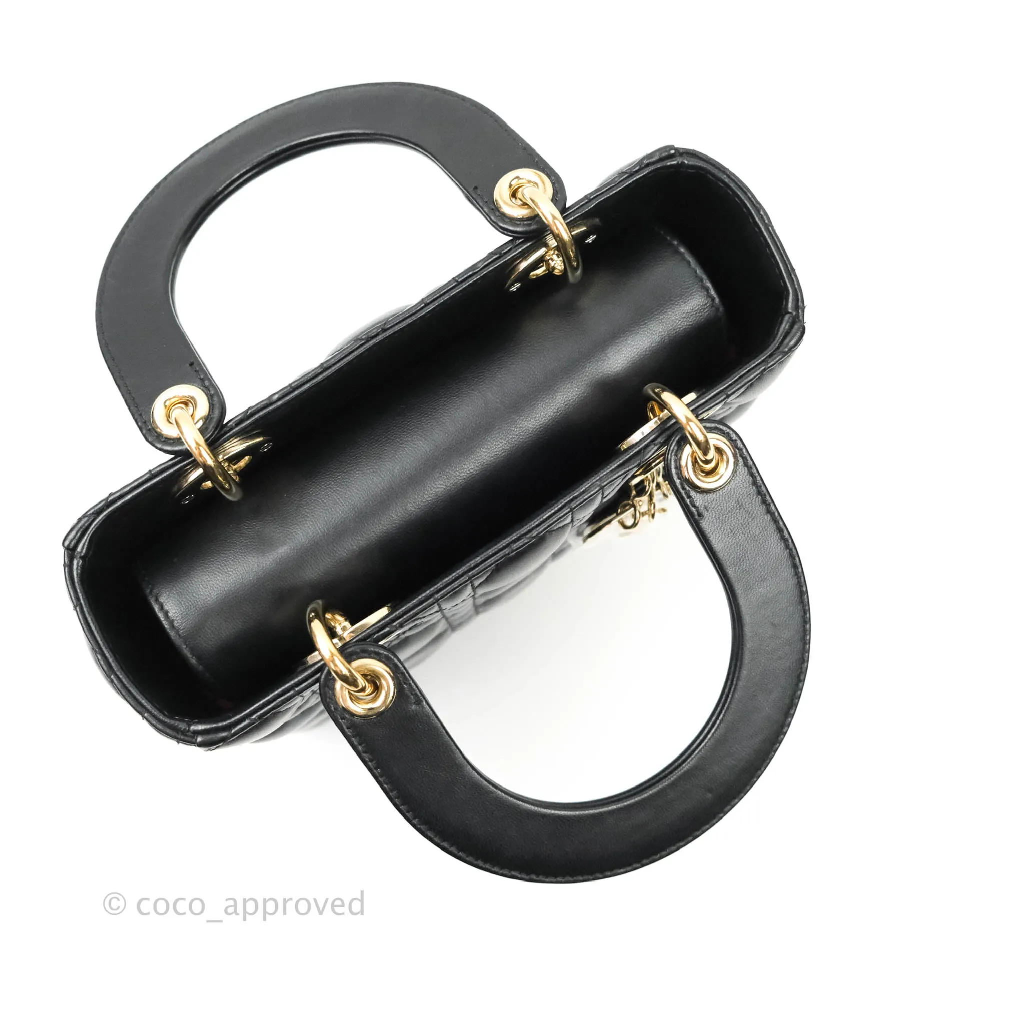 Christian Dior Lambskin My ABCDior Lady Dior Black Gold Hardware