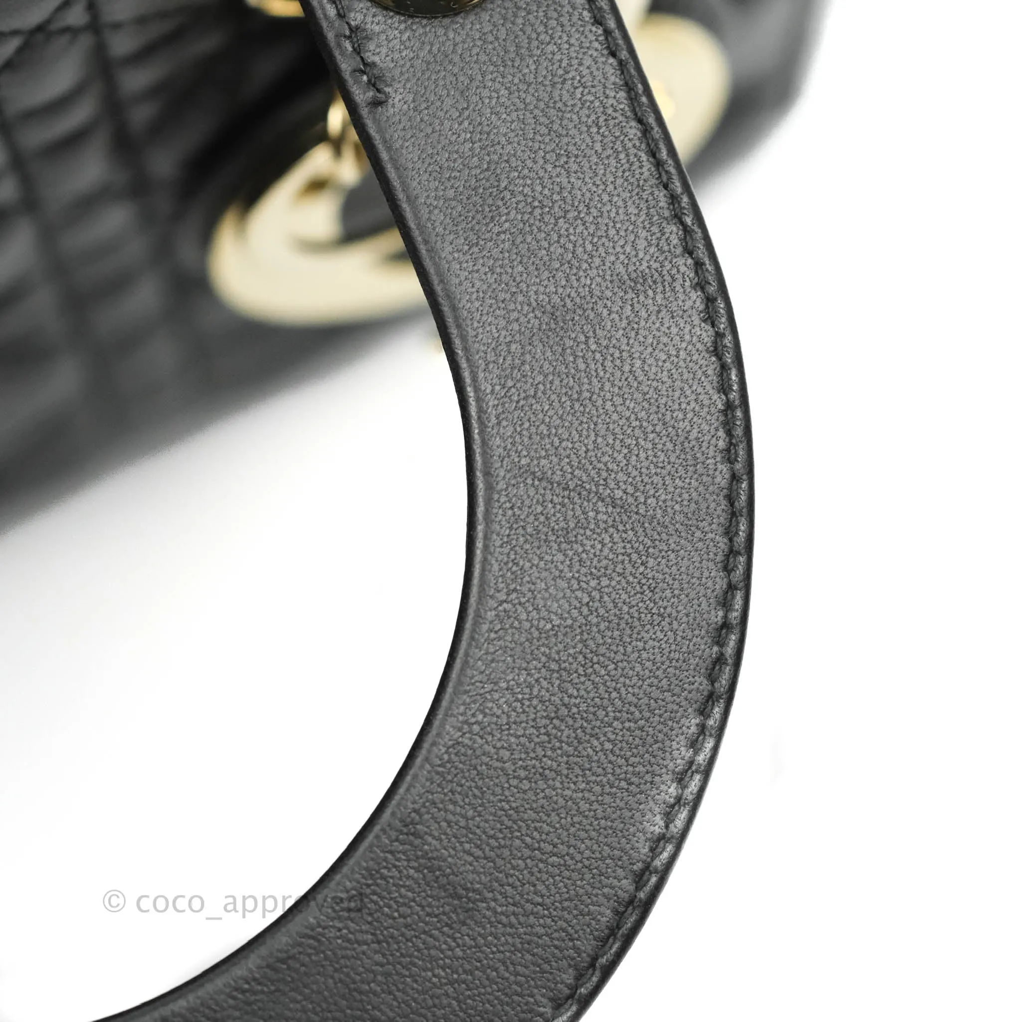 Christian Dior Lambskin My ABCDior Lady Dior Black Gold Hardware