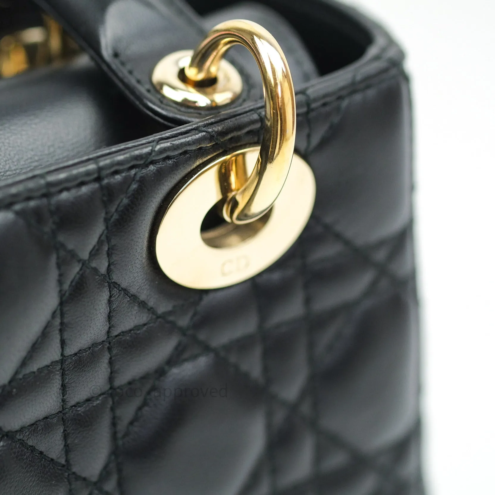 Christian Dior Lambskin My ABCDior Lady Dior Black Gold Hardware