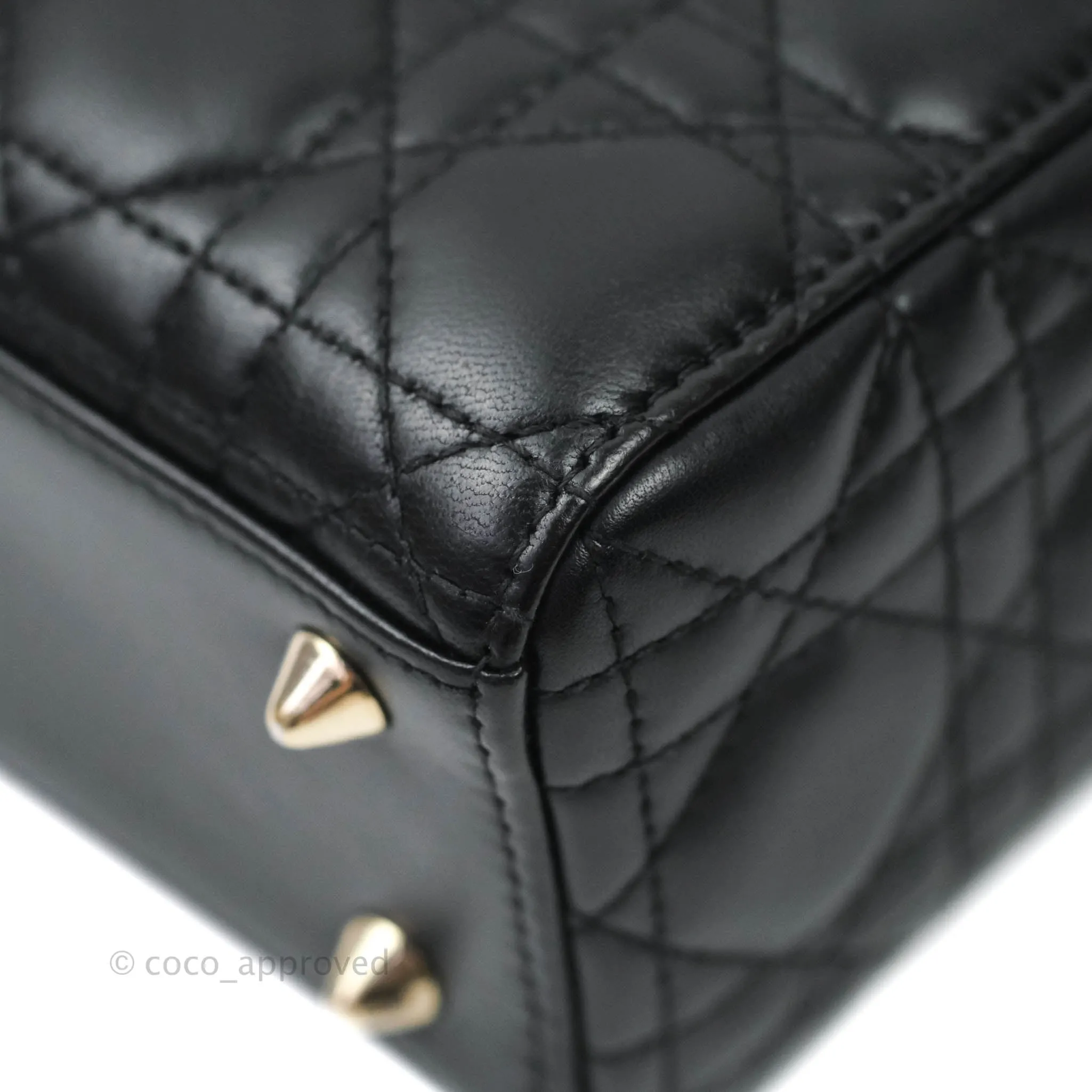 Christian Dior Lambskin My ABCDior Lady Dior Black Gold Hardware