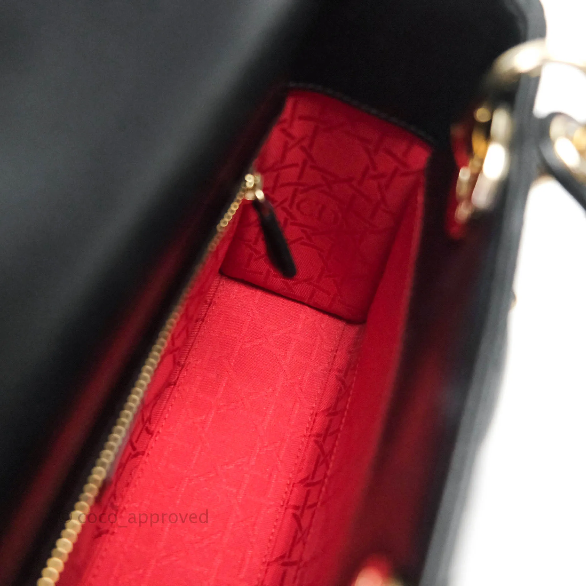 Christian Dior Lambskin My ABCDior Lady Dior Black Gold Hardware
