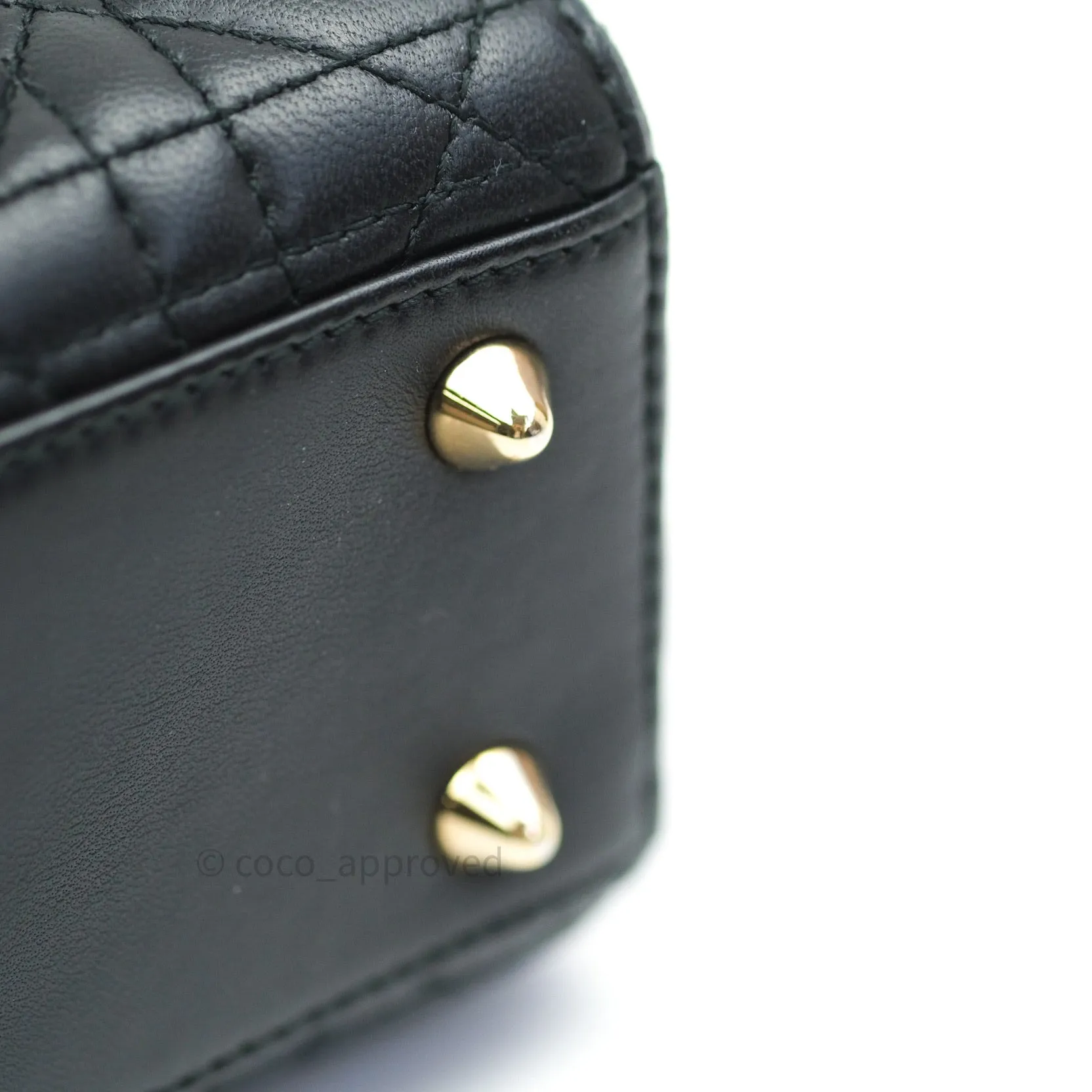 Christian Dior Lambskin My ABCDior Lady Dior Black Gold Hardware