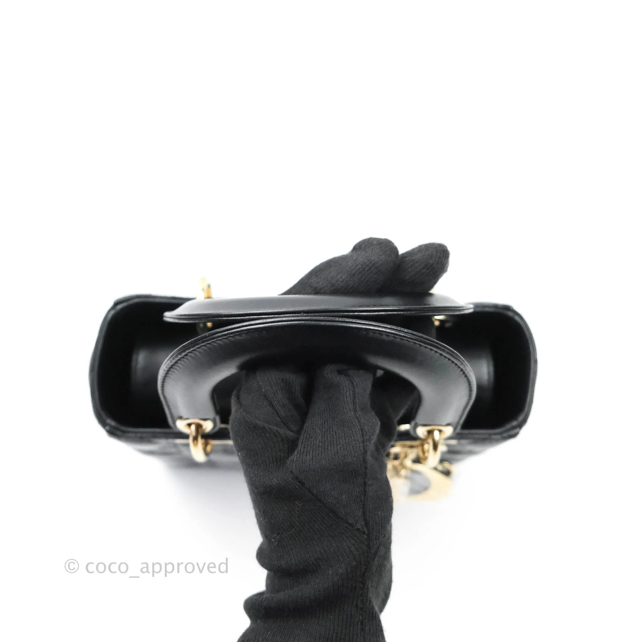 Christian Dior Lambskin My ABCDior Lady Dior Black Gold Hardware