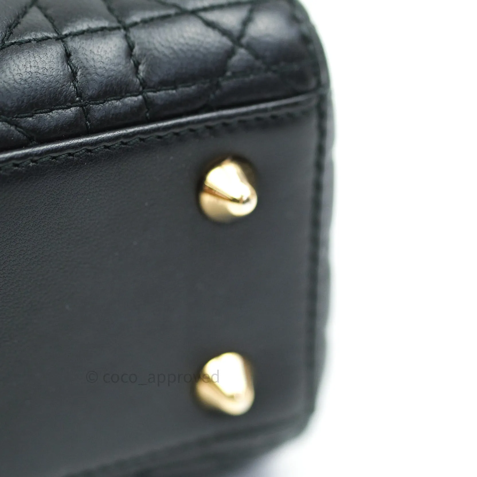 Christian Dior Lambskin My ABCDior Lady Dior Black Gold Hardware
