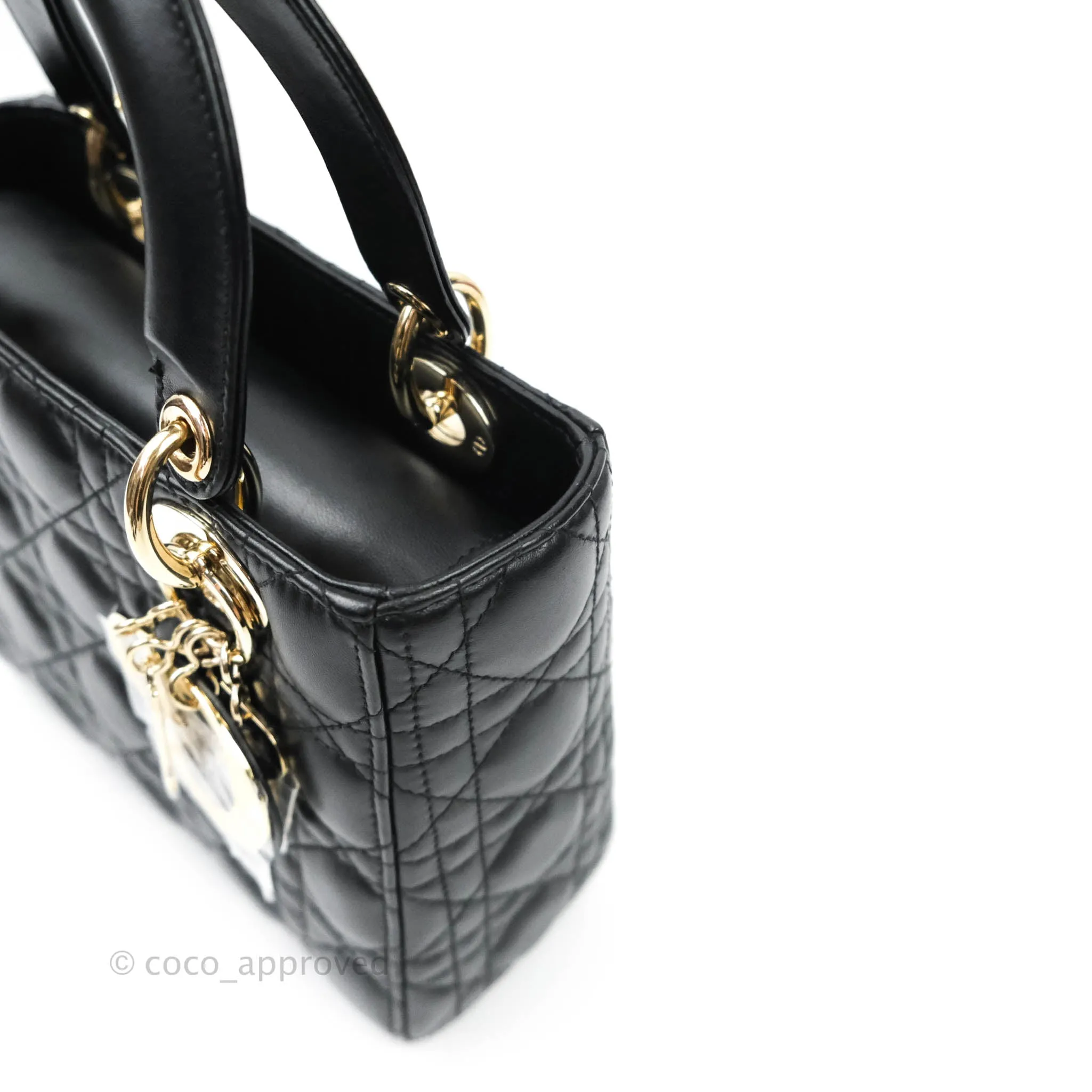 Christian Dior Lambskin My ABCDior Lady Dior Black Gold Hardware