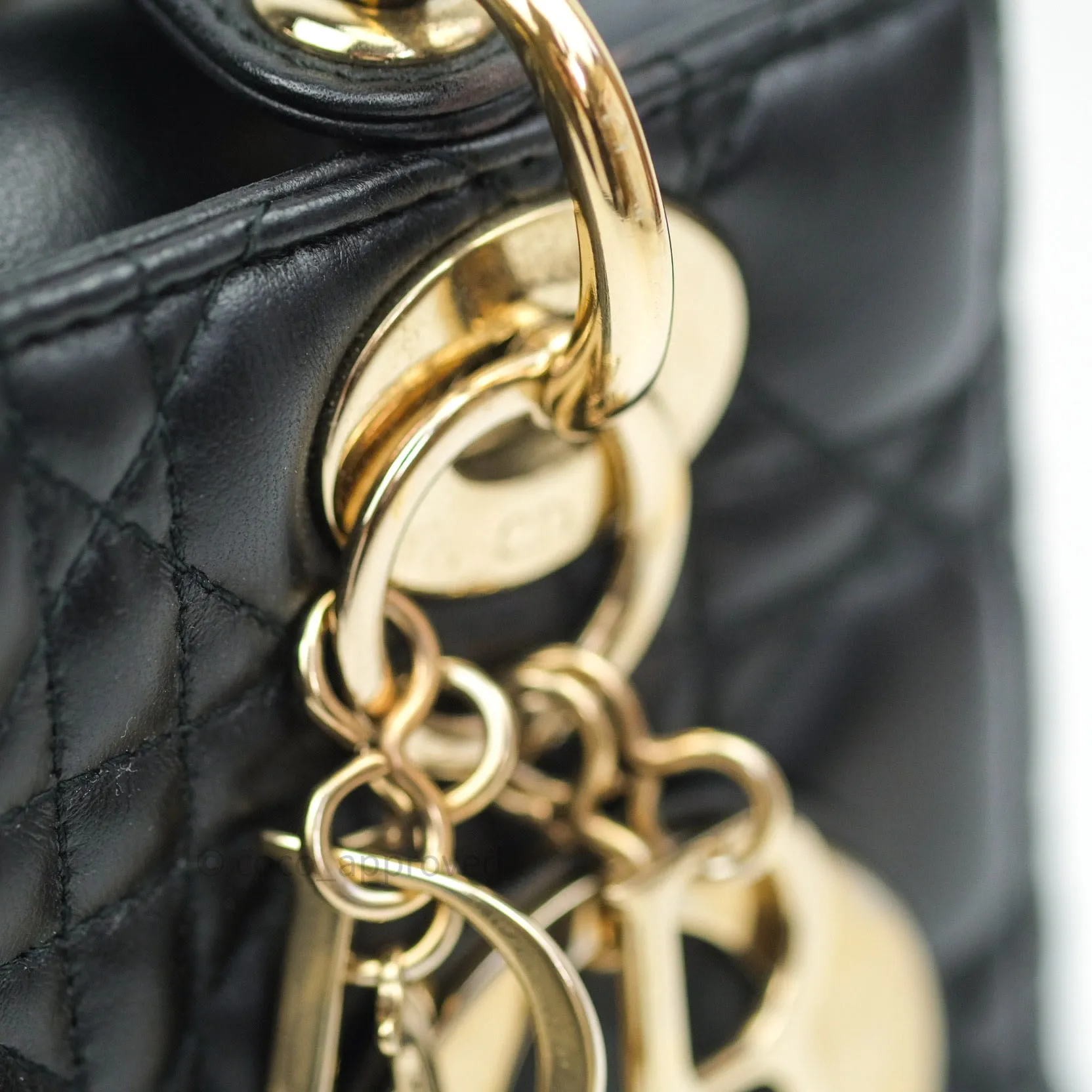 Christian Dior Lambskin My ABCDior Lady Dior Black Gold Hardware