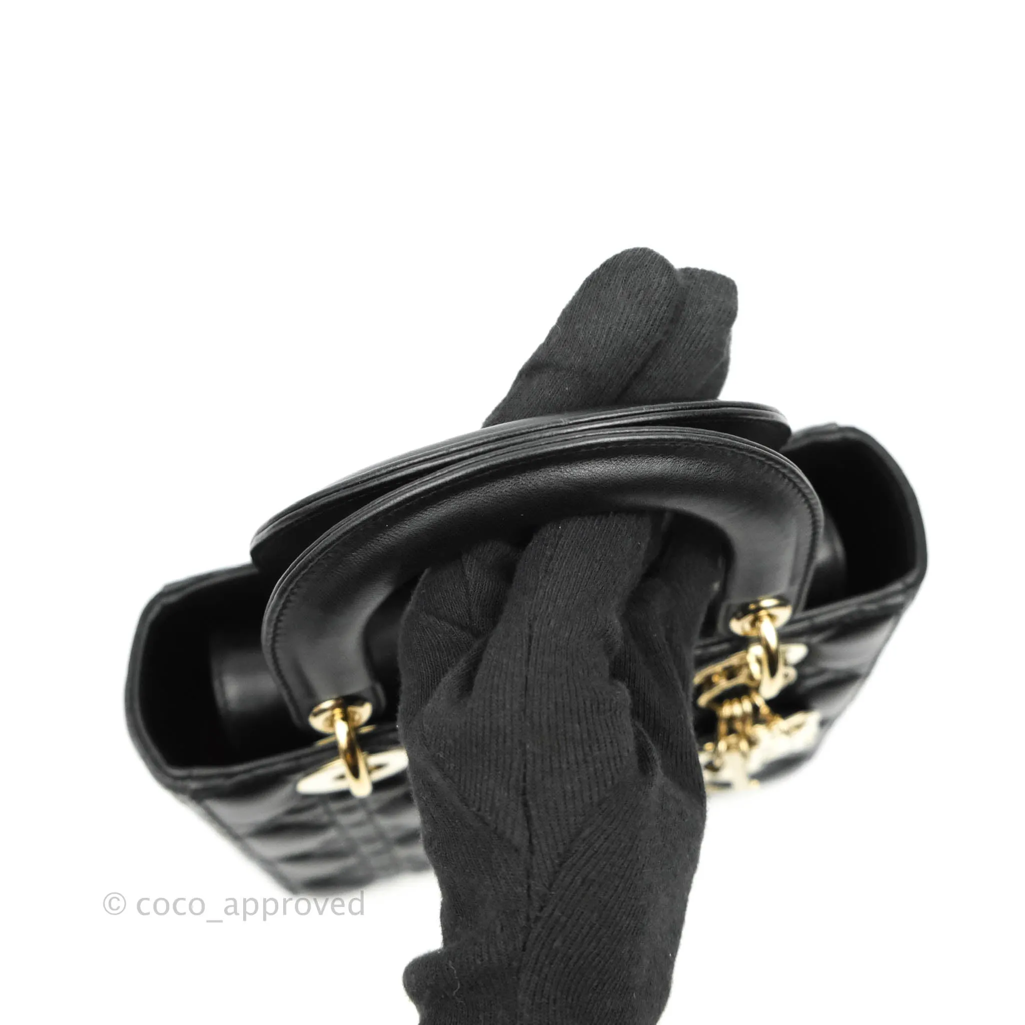 Christian Dior Lambskin My ABCDior Lady Dior Black Gold Hardware