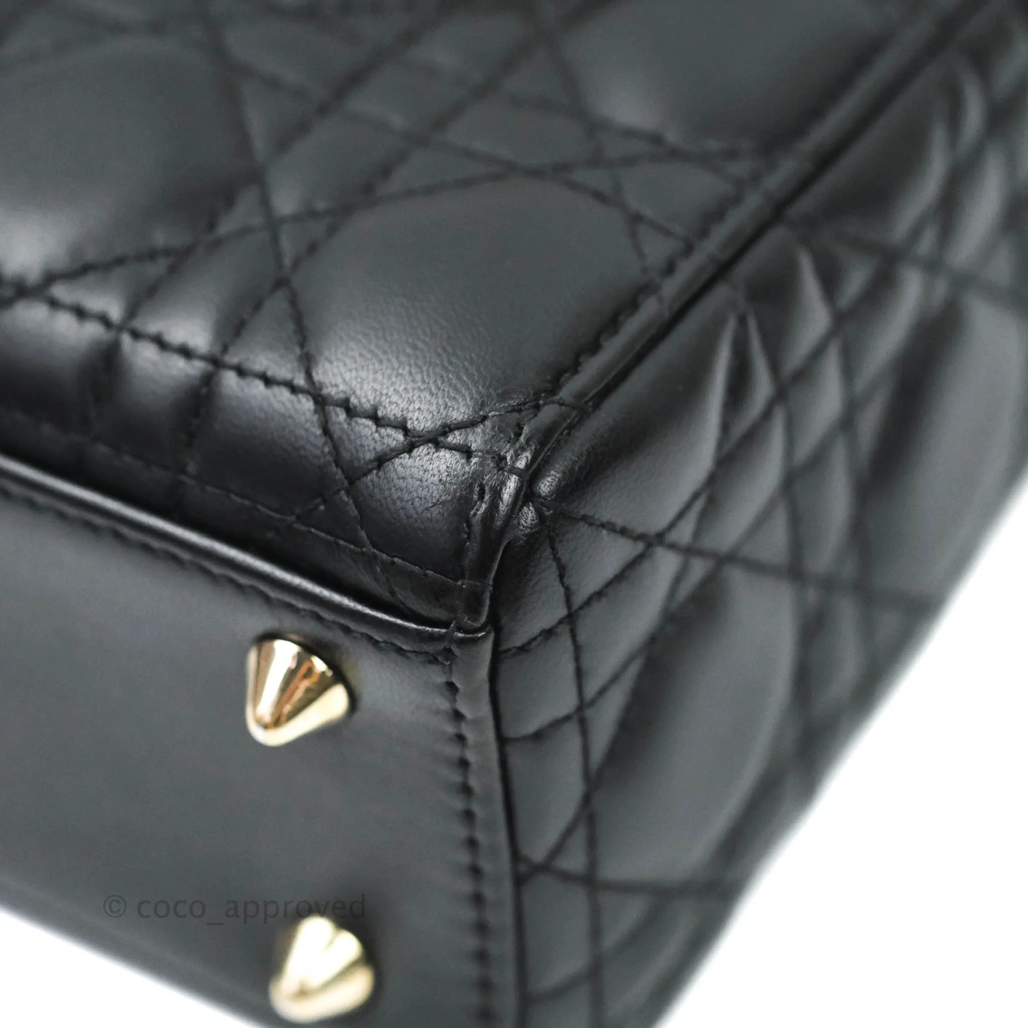 Christian Dior Lambskin My ABCDior Lady Dior Black Gold Hardware