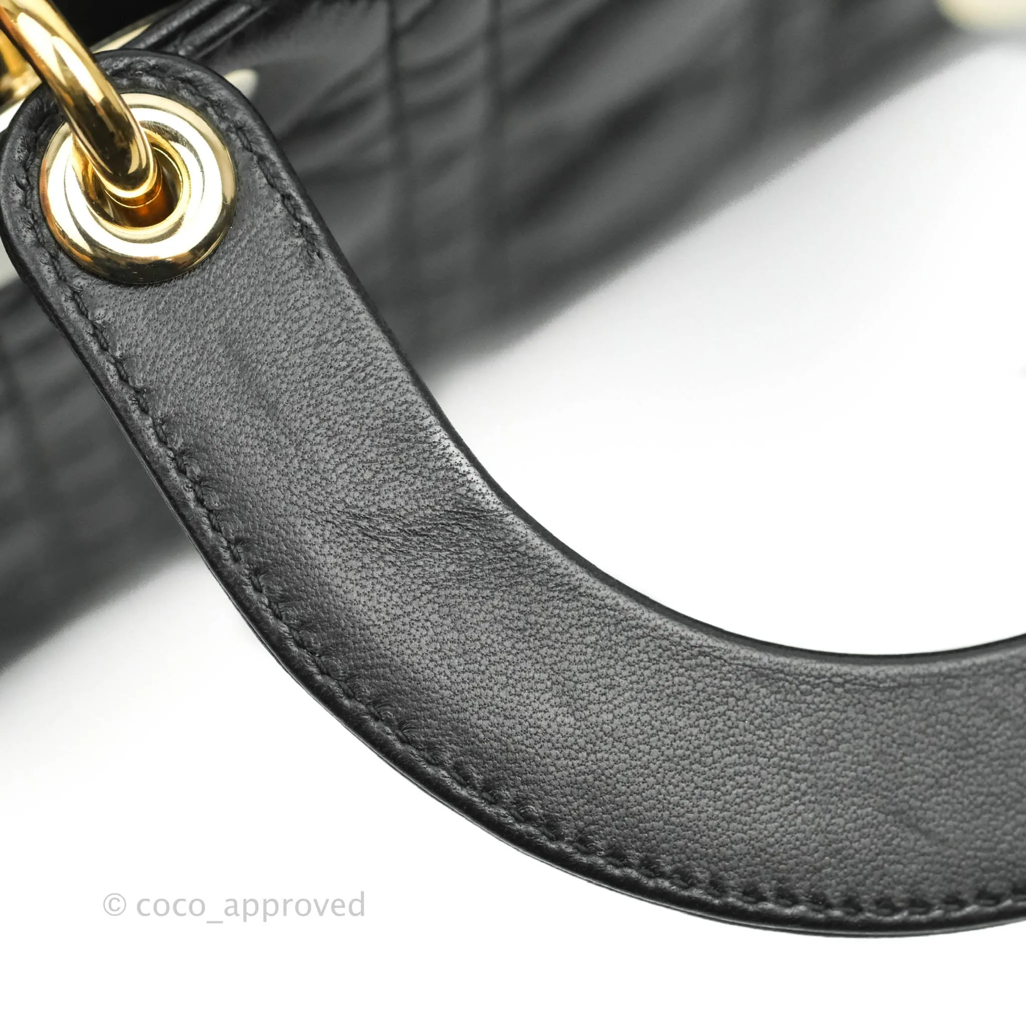 Christian Dior Lambskin My ABCDior Lady Dior Black Gold Hardware