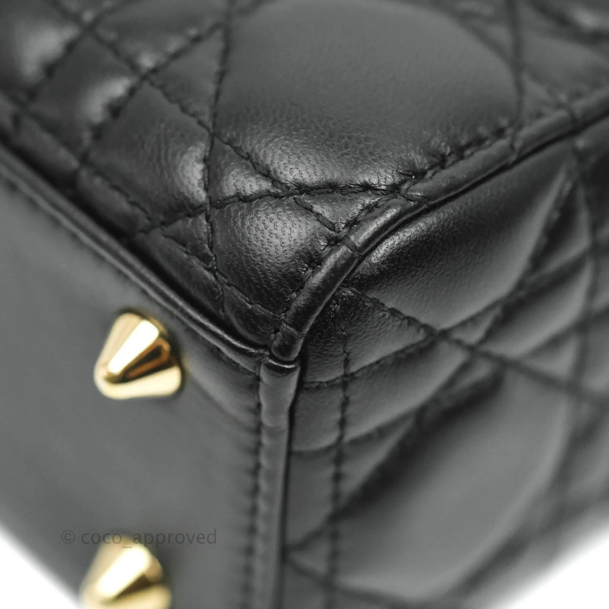 Christian Dior Lambskin My ABCDior Lady Dior Black Gold Hardware