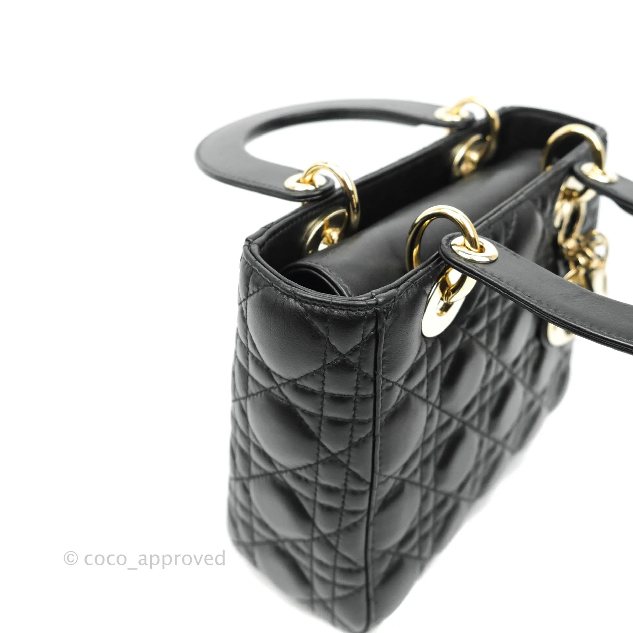 Christian Dior Lambskin My ABCDior Lady Dior Black Gold Hardware
