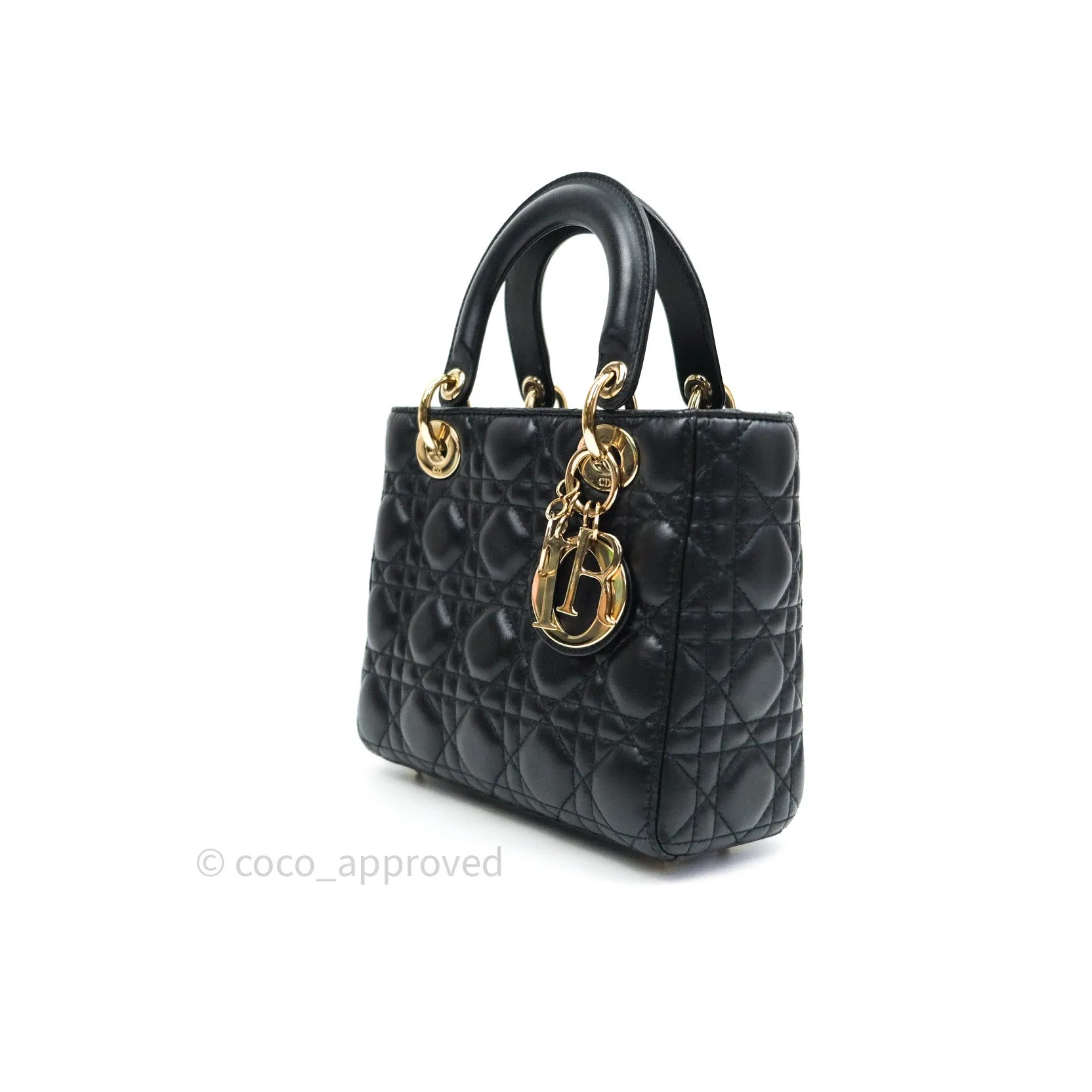 Christian Dior Lambskin My ABCDior Lady Dior Black Gold Hardware