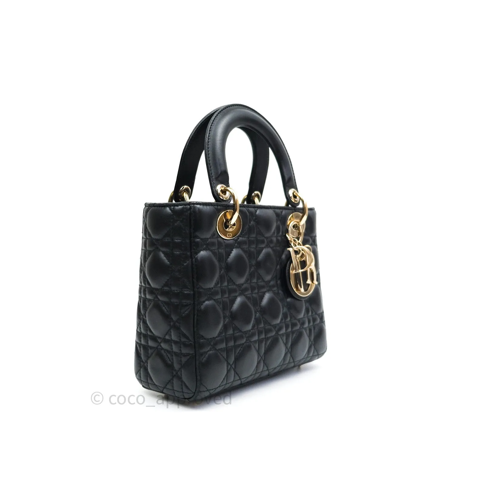 Christian Dior Lambskin My ABCDior Lady Dior Black Gold Hardware