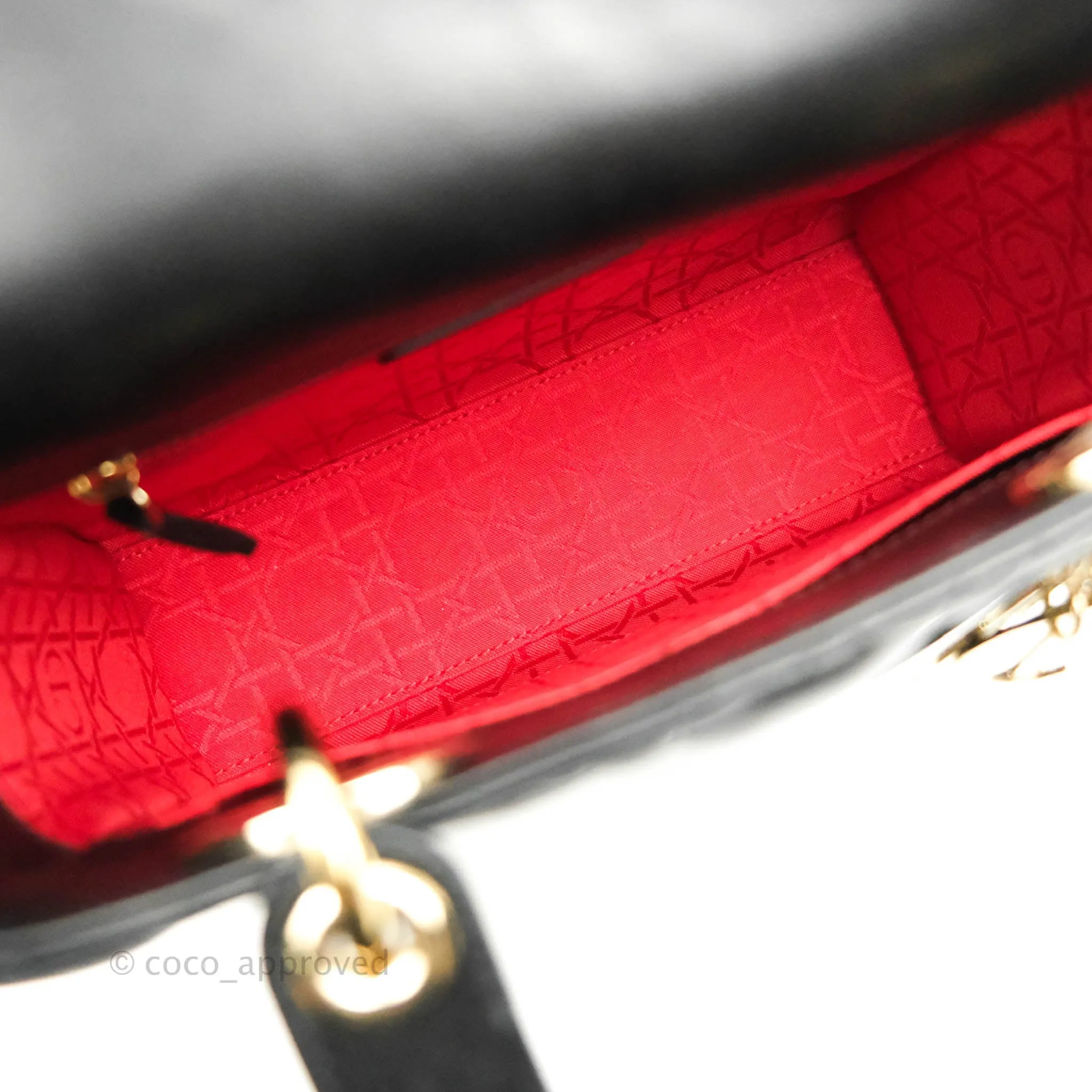 Christian Dior Lambskin My ABCDior Lady Dior Black Gold Hardware