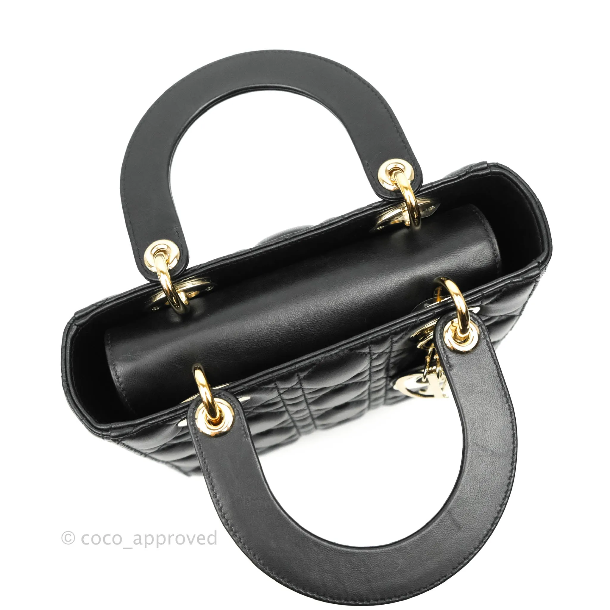 Christian Dior Lambskin My ABCDior Lady Dior Black Gold Hardware