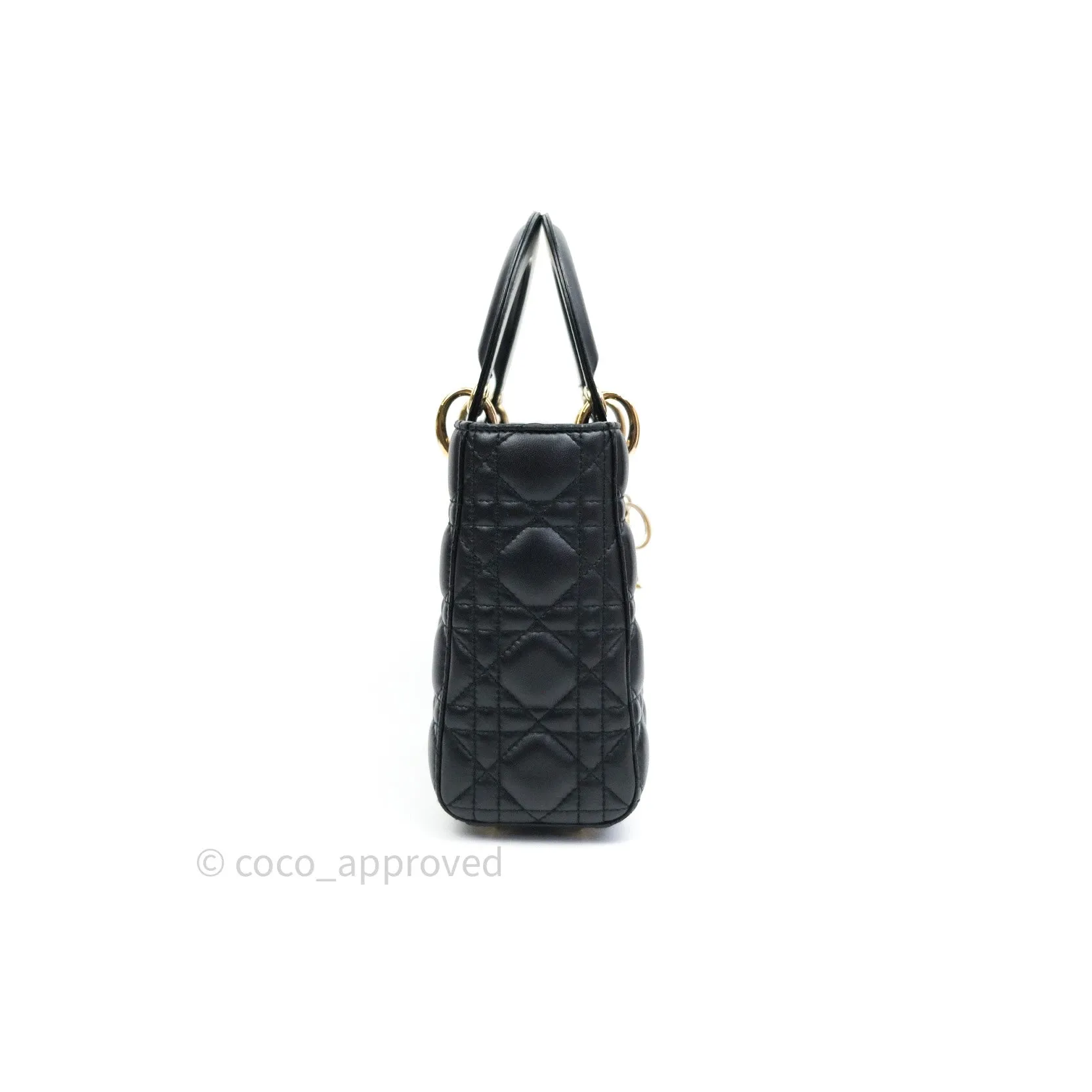 Christian Dior Lambskin My ABCDior Lady Dior Black Gold Hardware