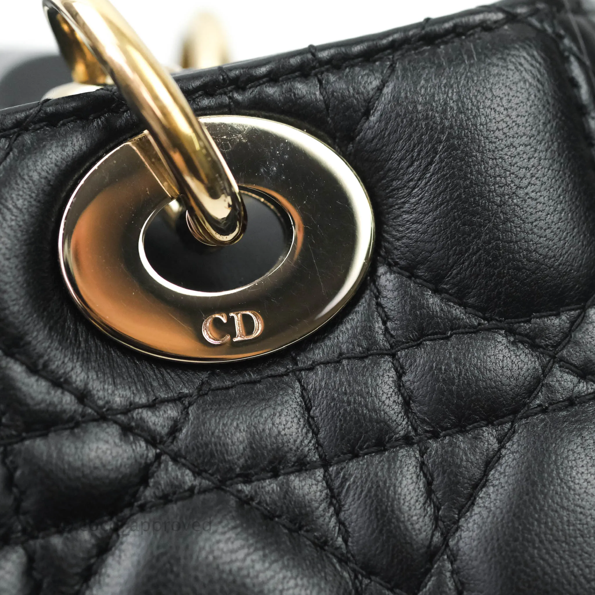 Christian Dior Lambskin My ABCDior Lady Dior Black Gold Hardware