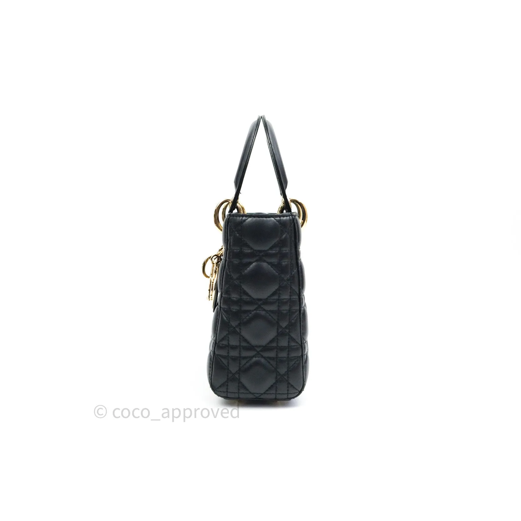 Christian Dior Lambskin My ABCDior Lady Dior Black Gold Hardware