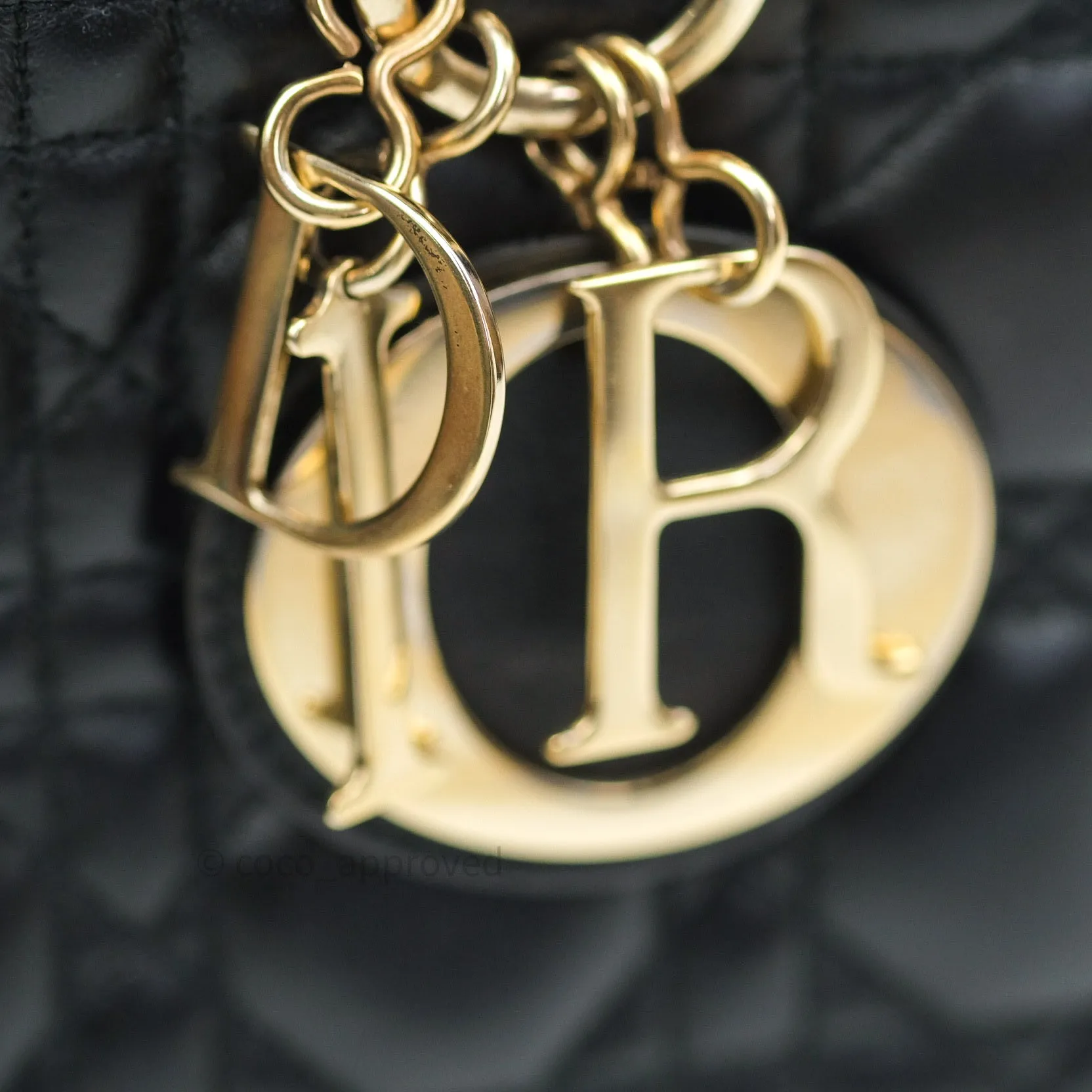 Christian Dior Lambskin My ABCDior Lady Dior Black Gold Hardware