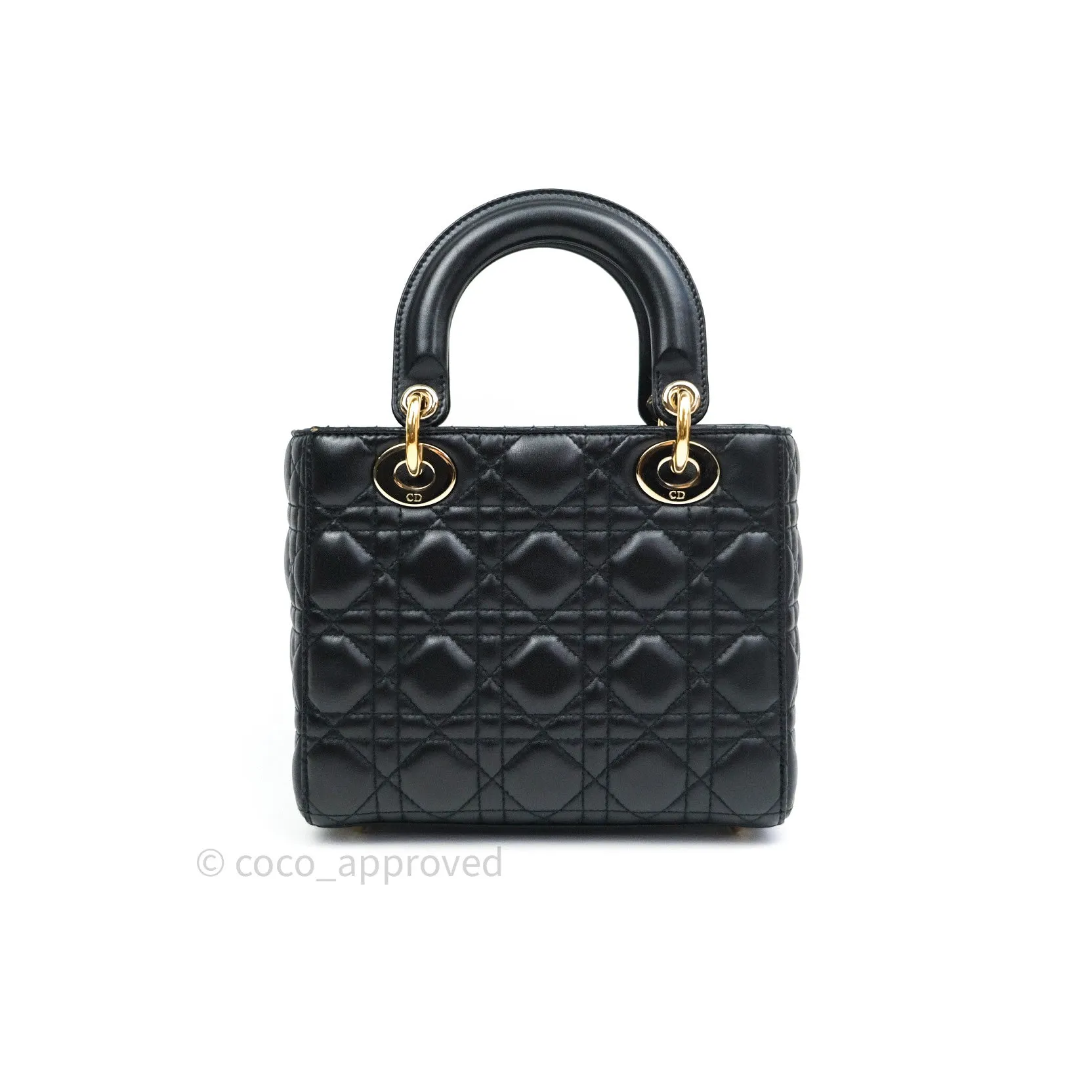Christian Dior Lambskin My ABCDior Lady Dior Black Gold Hardware