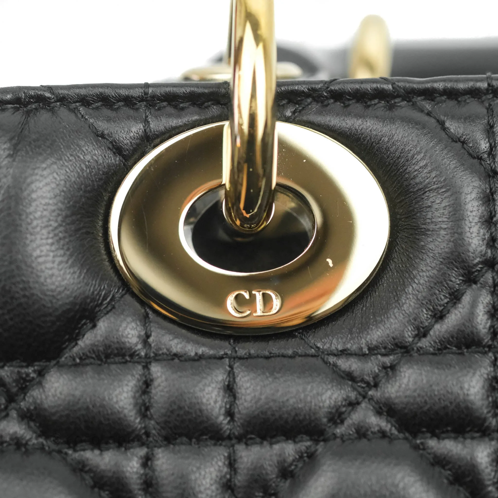 Christian Dior Lambskin My ABCDior Lady Dior Black Gold Hardware