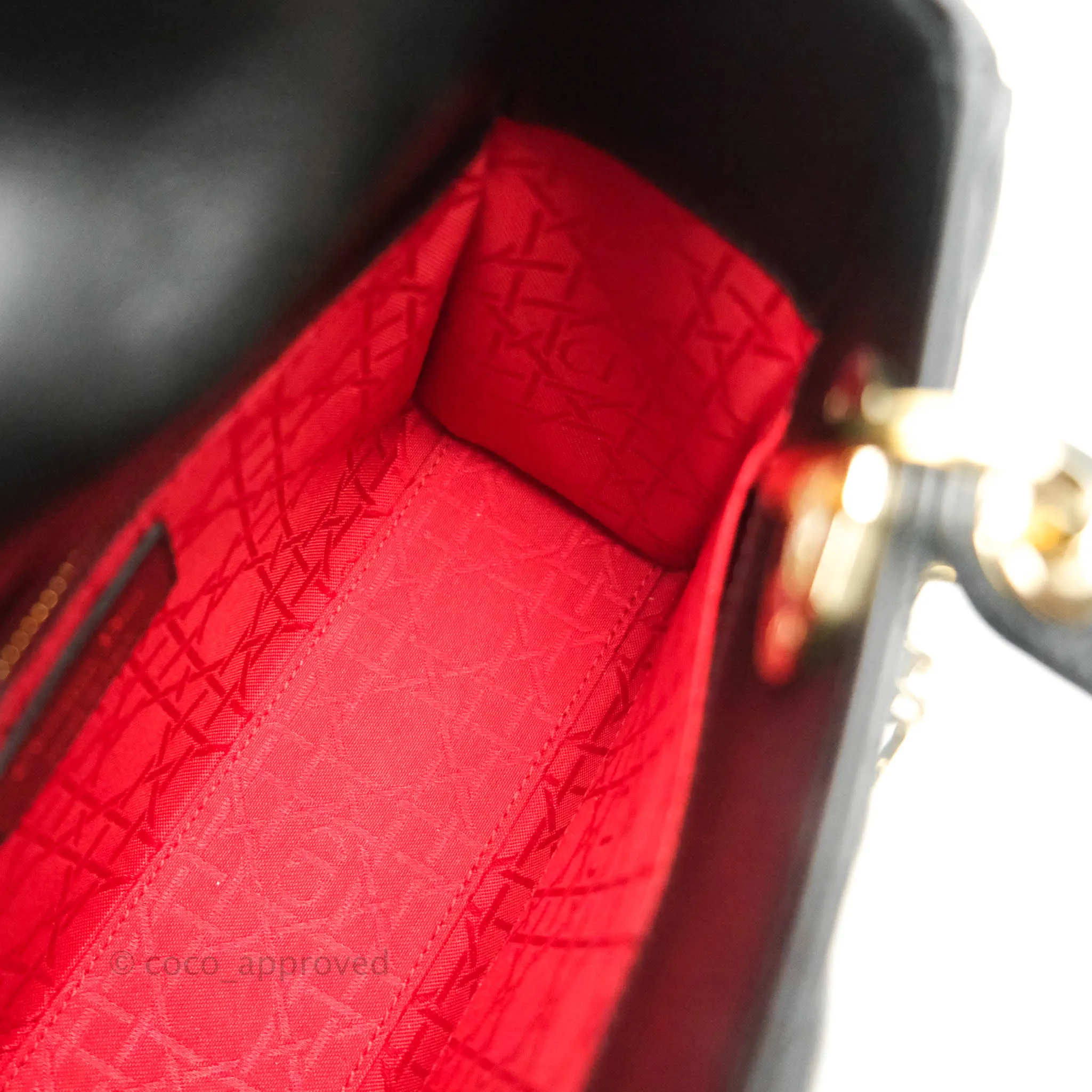 Christian Dior Lambskin My ABCDior Lady Dior Black Gold Hardware