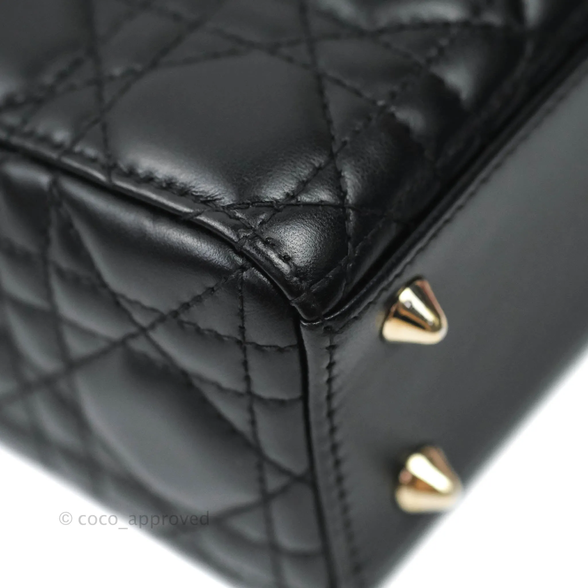 Christian Dior Lambskin My ABCDior Lady Dior Black Gold Hardware