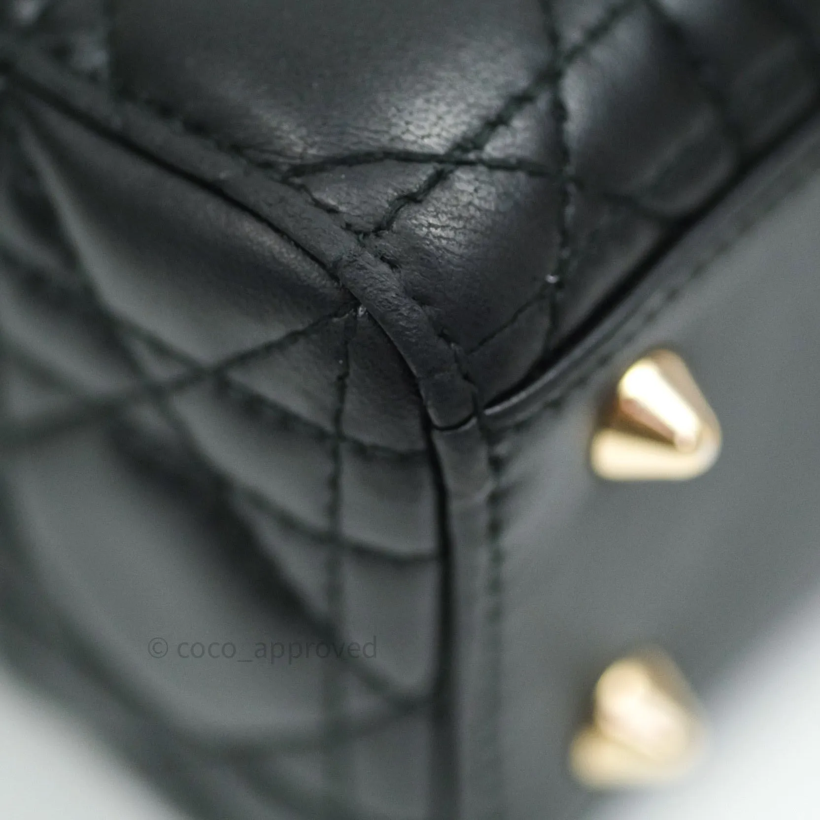 Christian Dior Lambskin My ABCDior Lady Dior Black Gold Hardware
