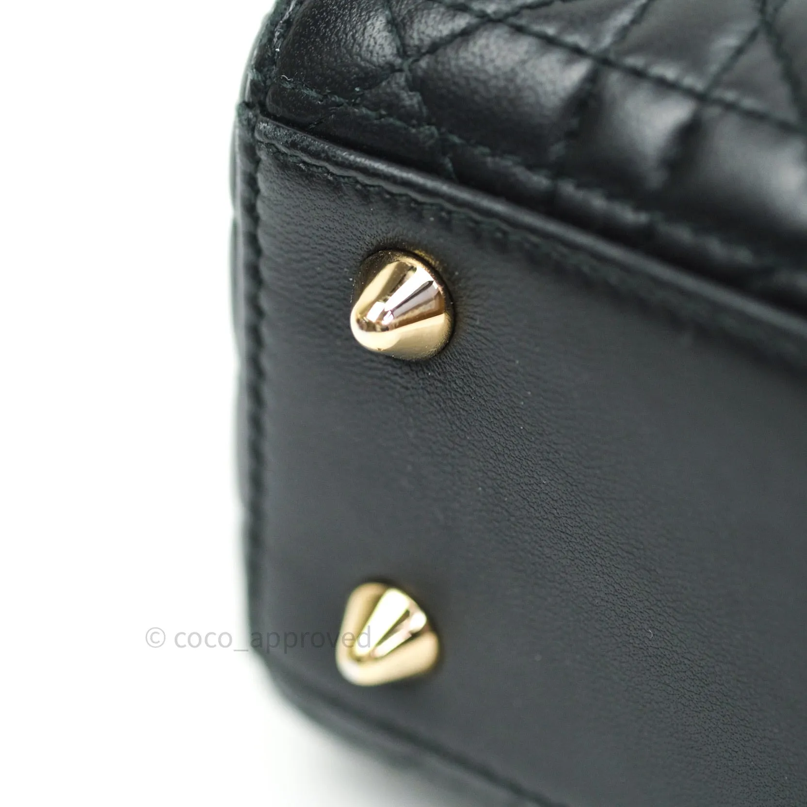 Christian Dior Lambskin My ABCDior Lady Dior Black Gold Hardware