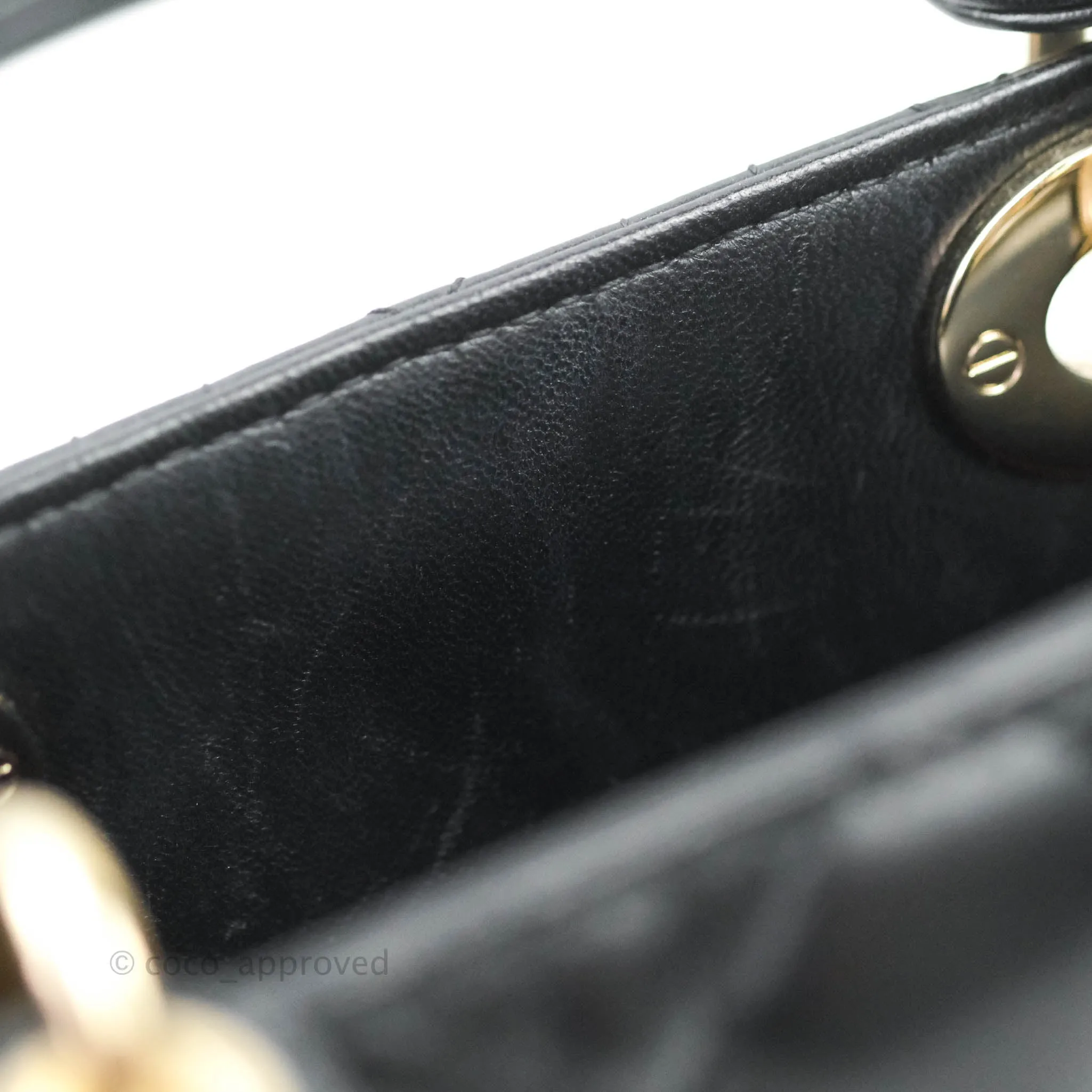 Christian Dior Lambskin My ABCDior Lady Dior Black Gold Hardware